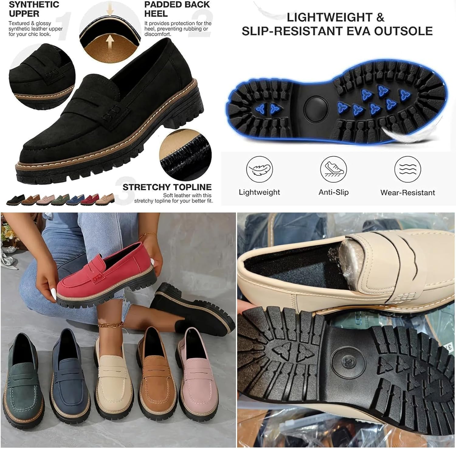 Mocassins Orthopédiques à Plateau Élégants