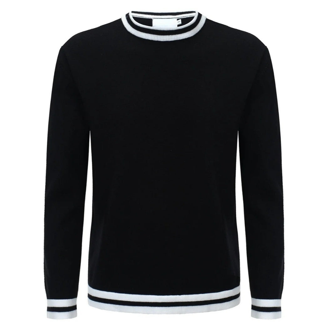 Pull universitaire rétro – Noir vintage