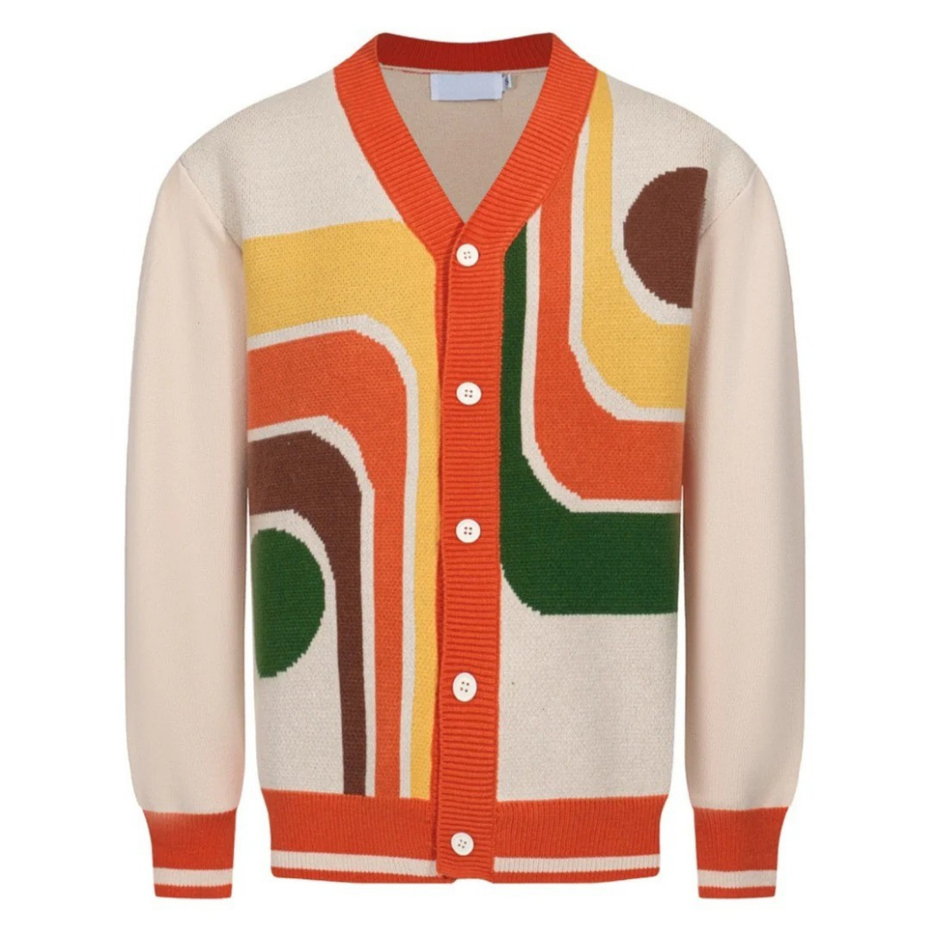 Gilet en maille rétro – Crème vintage