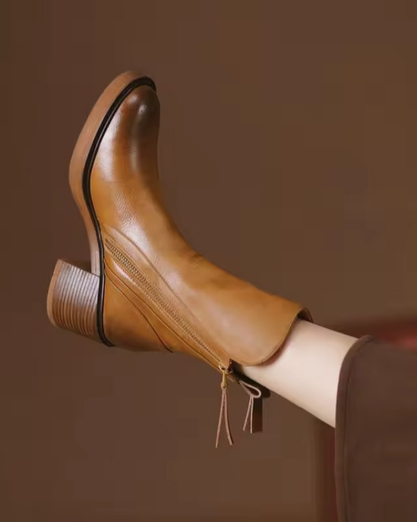 Gabrielle | Botte en cuir avec un talon confortable