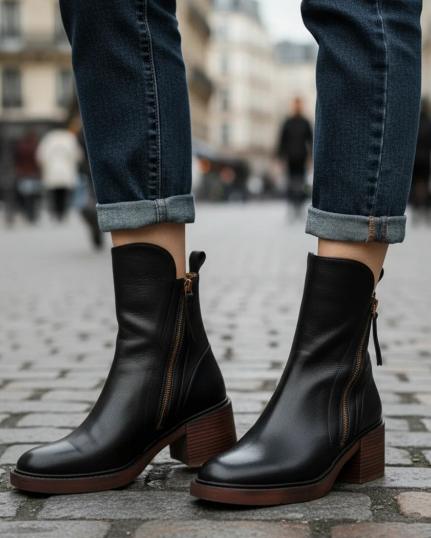 Gabrielle | Botte en cuir avec un talon confortable