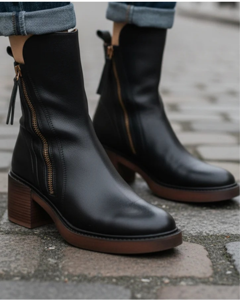Gabrielle | Botte en cuir avec un talon confortable