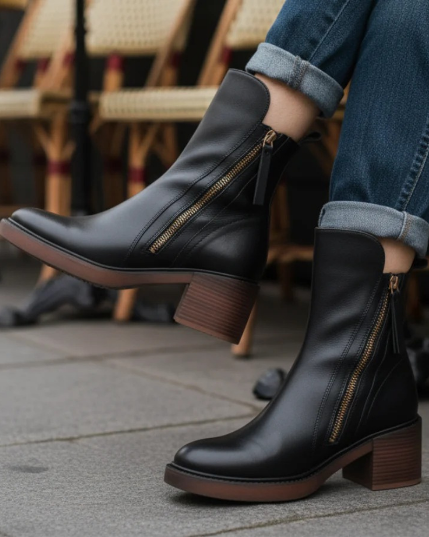 Gabrielle | Botte en cuir avec un talon confortable