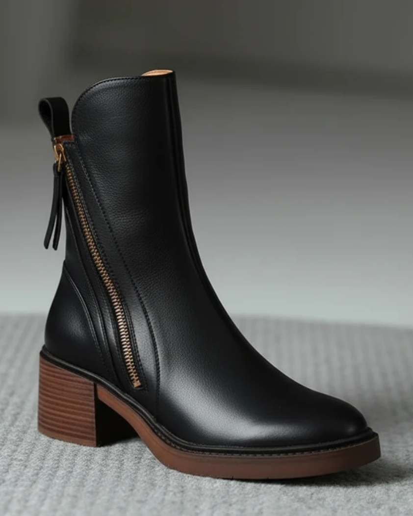 Gabrielle | Botte en cuir avec un talon confortable