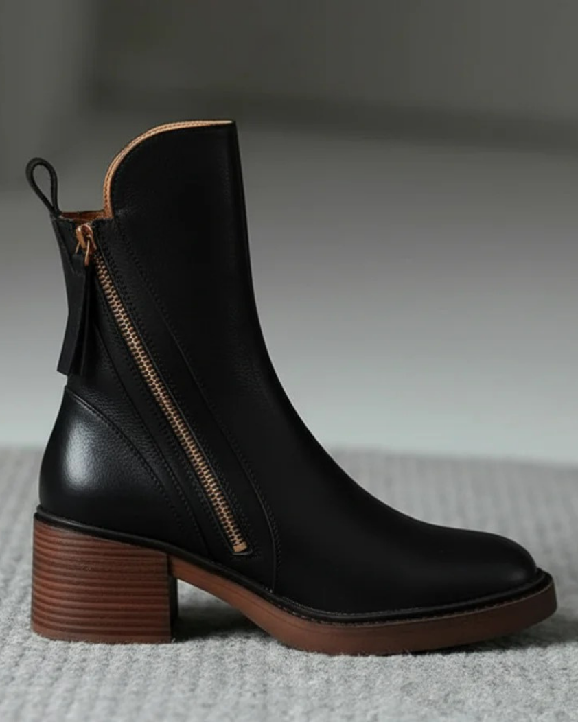 Gabrielle | Botte en cuir avec un talon confortable