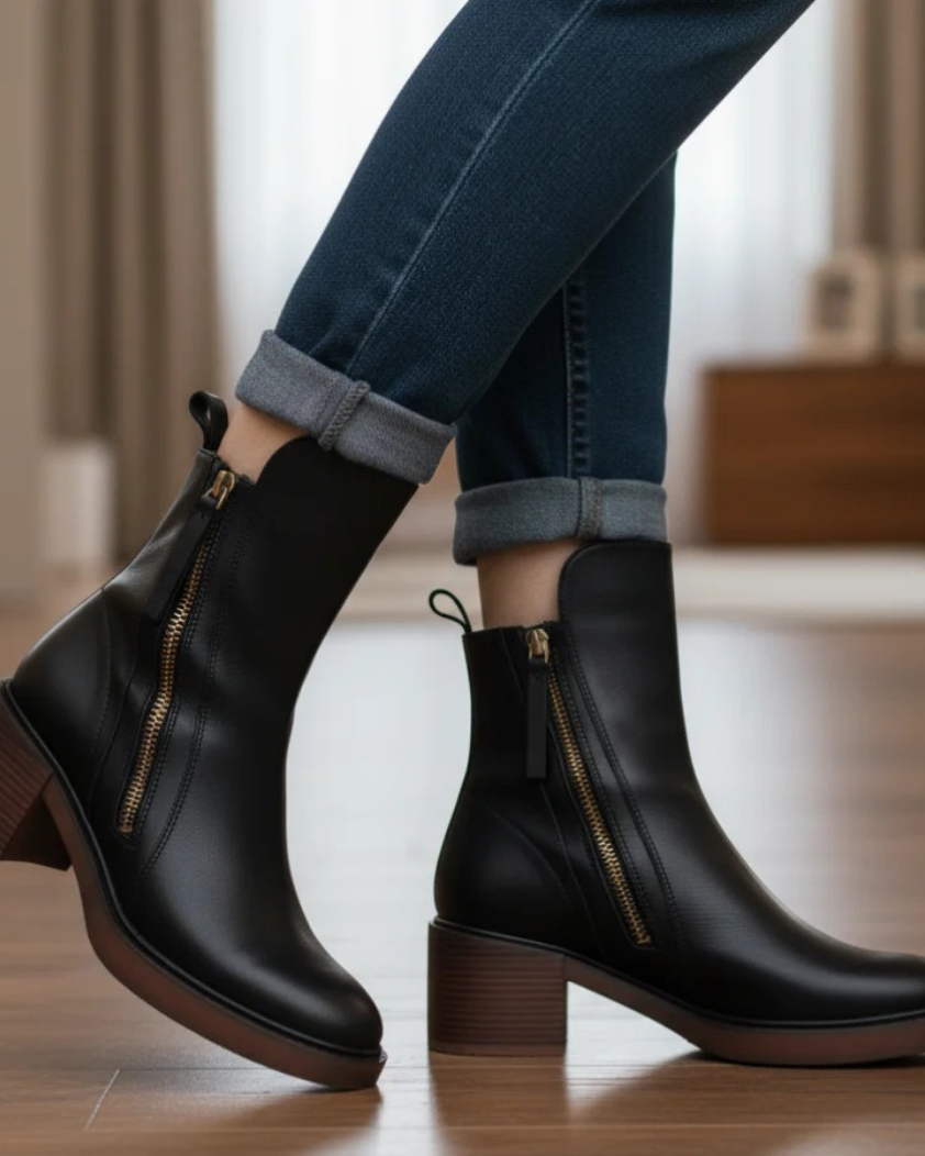 Gabrielle | Botte en cuir avec un talon confortable