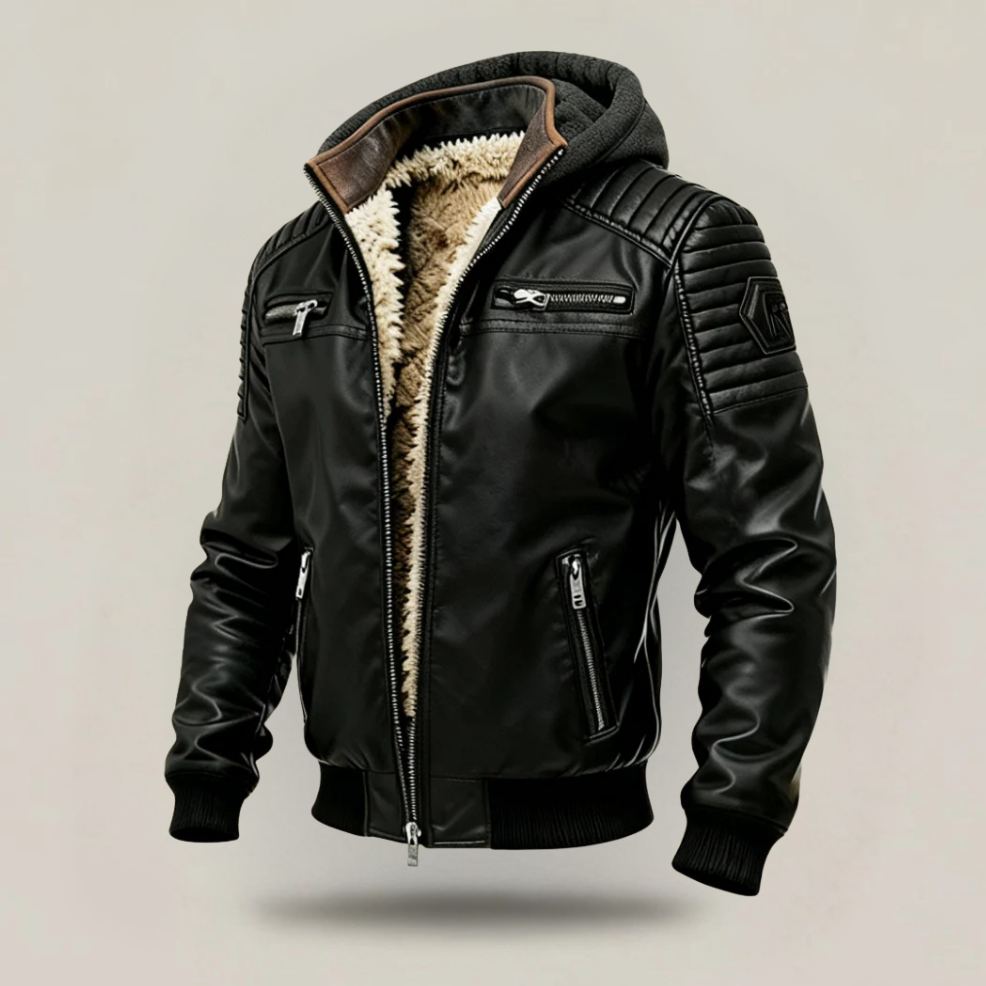 Bandicot™ | Veste élégante en cuir matelassé avec doublure sherpa pour-homme
