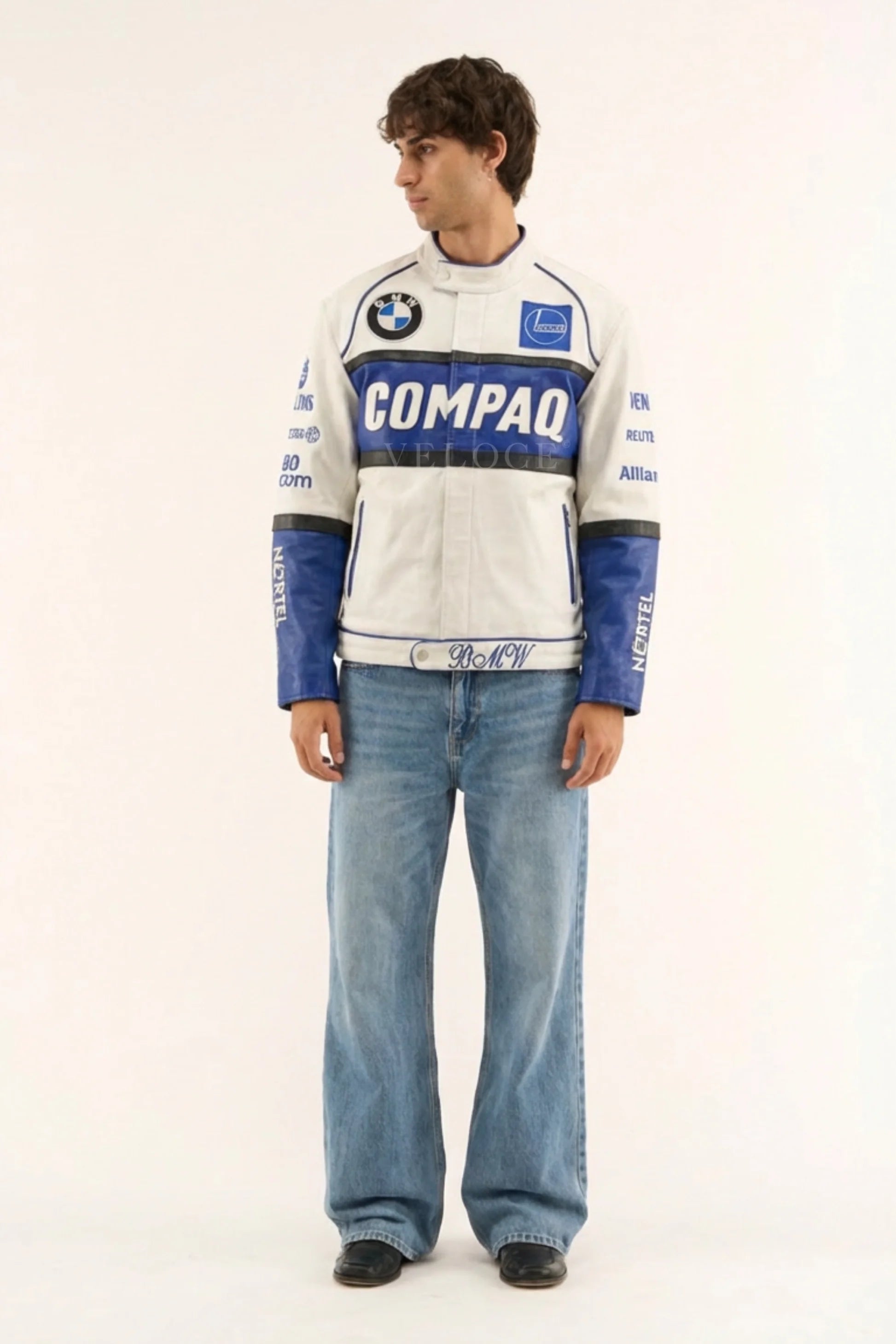 Veste en cuir vintage BMW