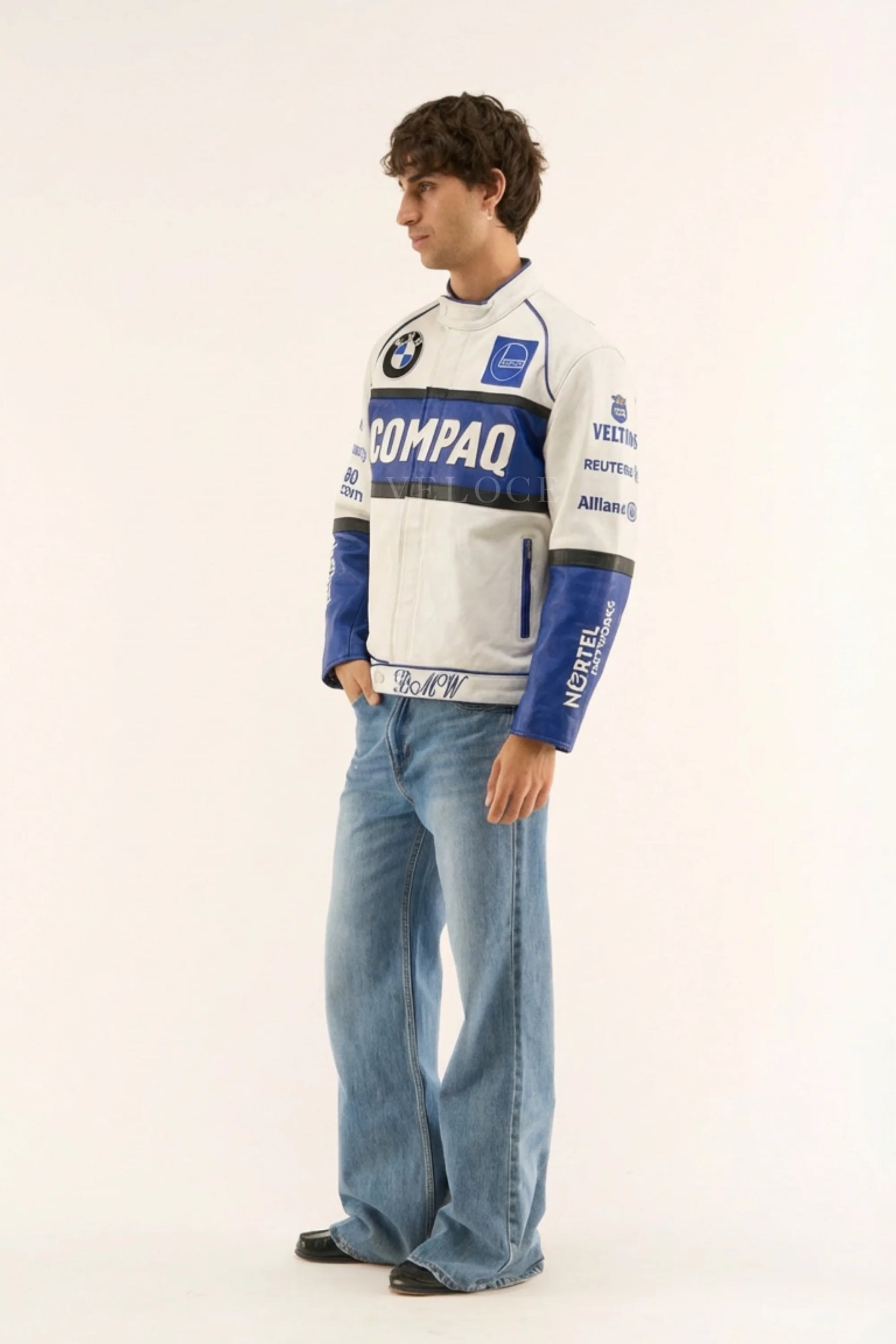 Veste en cuir vintage BMW