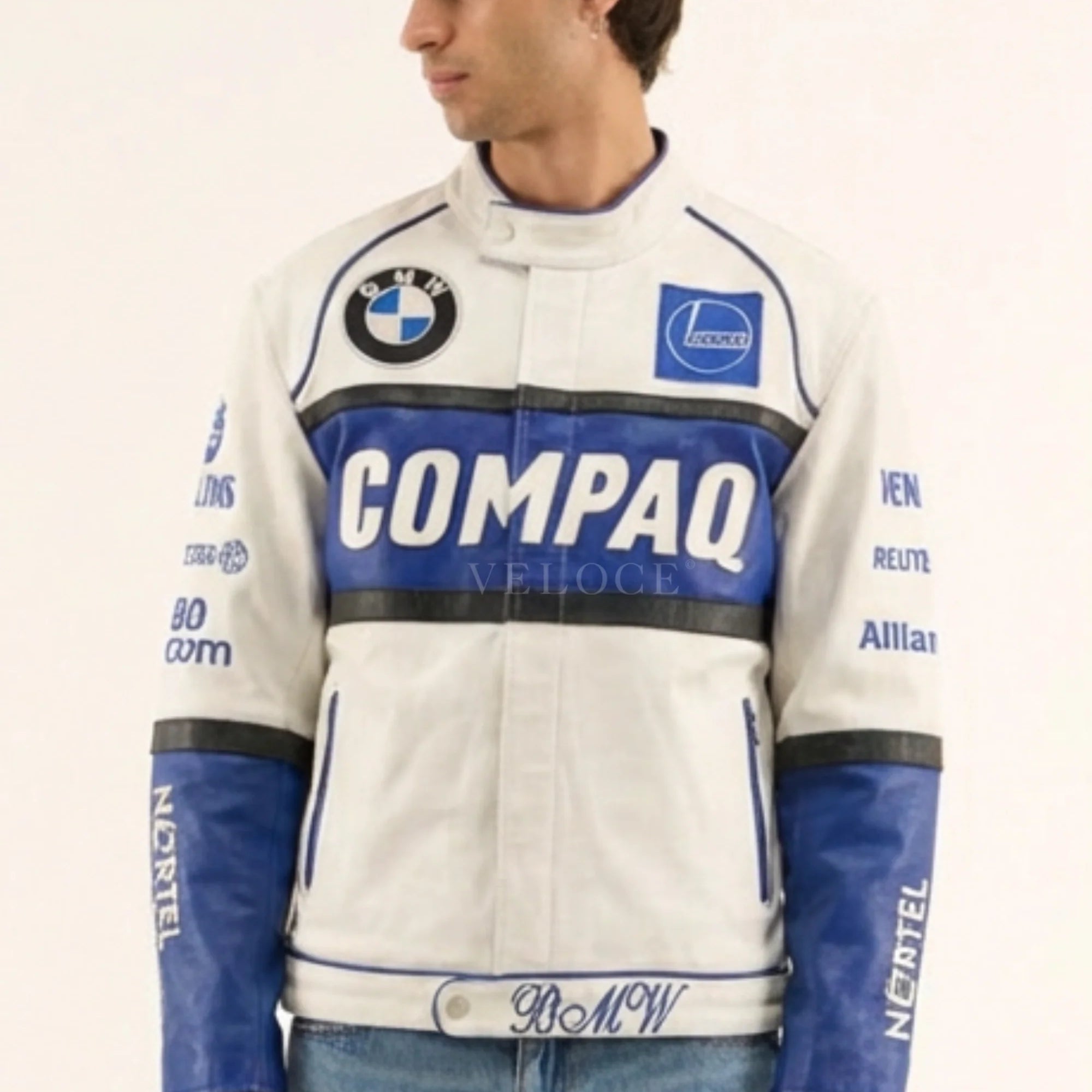 Veste en cuir vintage BMW
