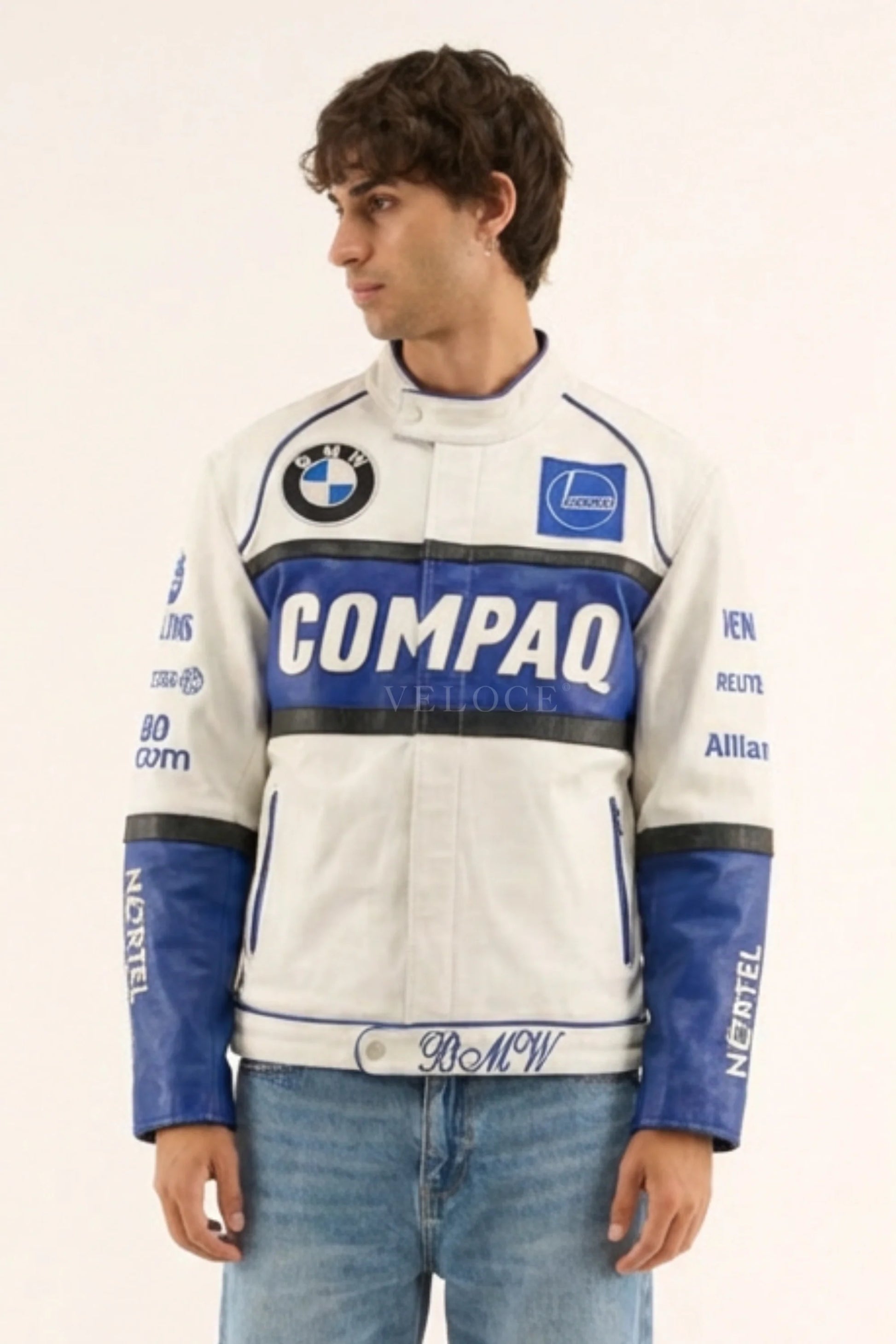Veste en cuir vintage BMW
