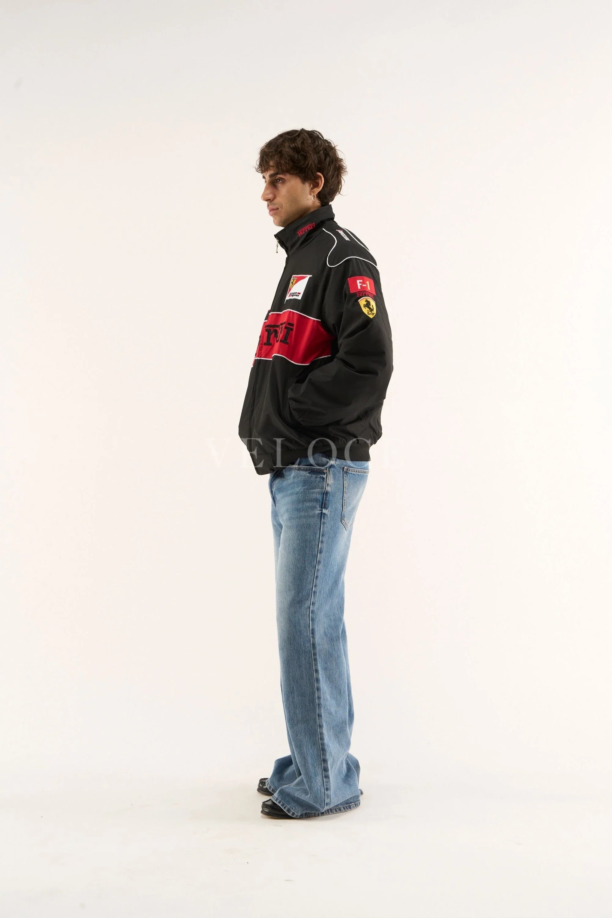 Veste de course Ferrari F1 Vintage - Édition Noire