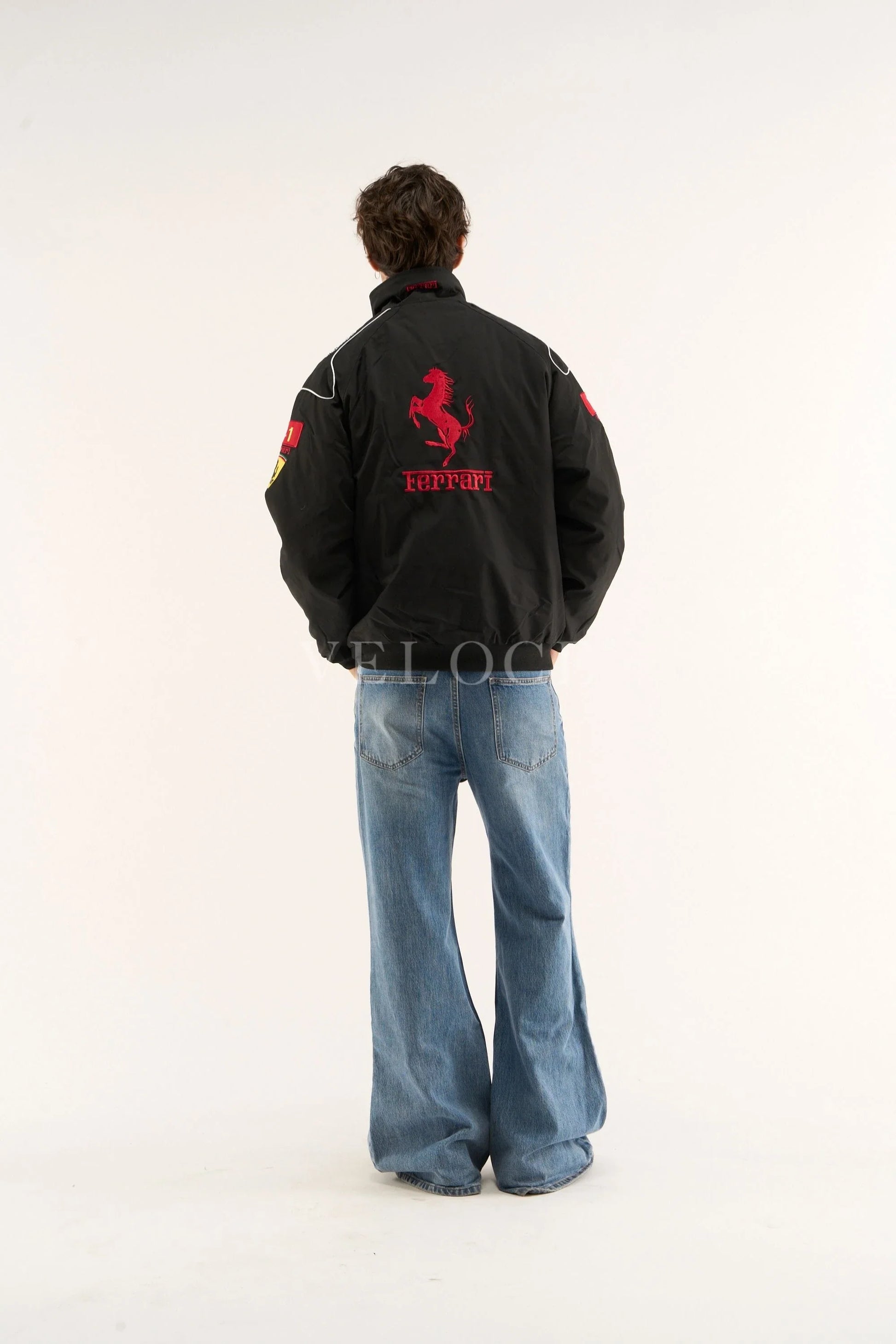 Veste de course Ferrari F1 Vintage - Édition Noire