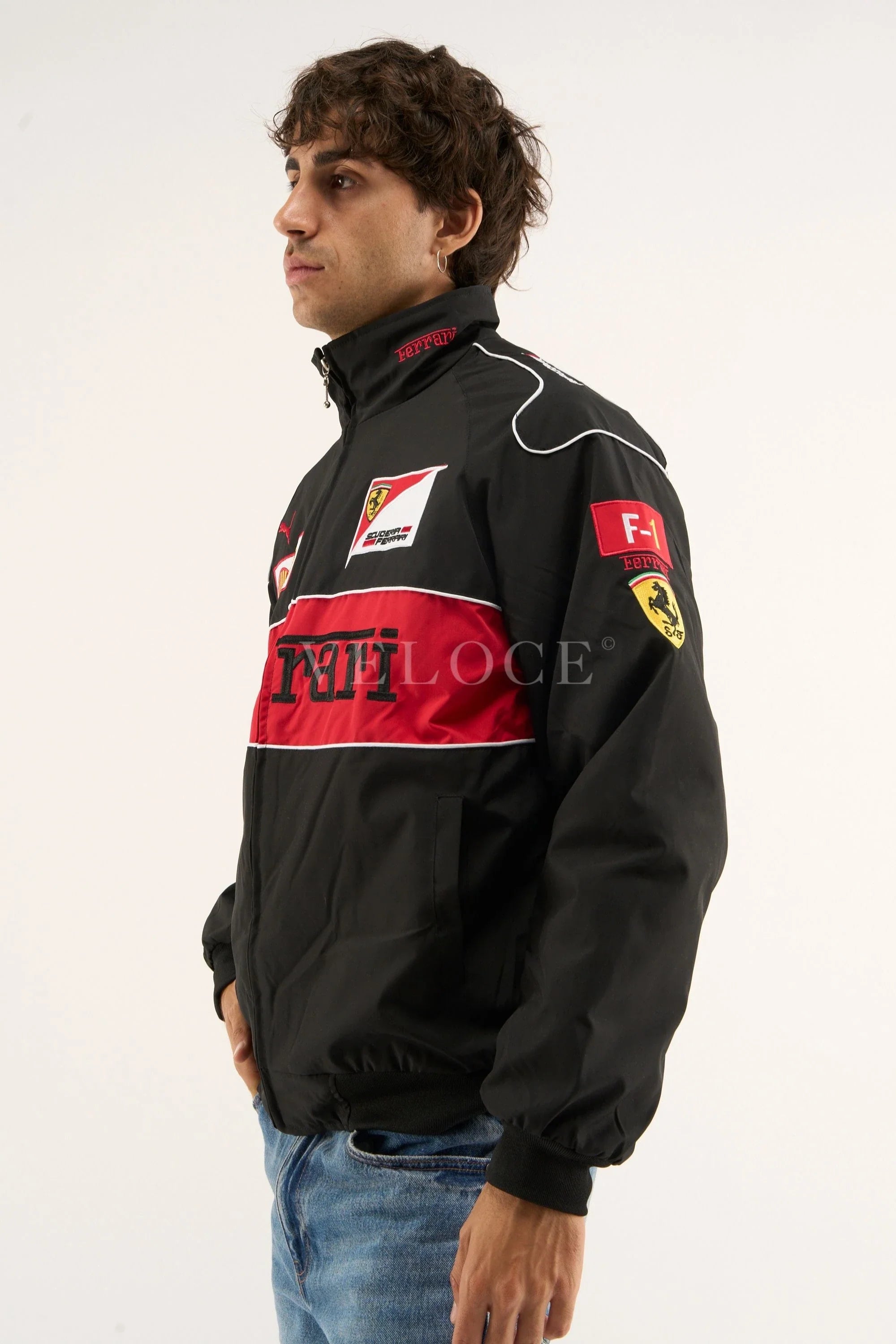 Veste de course Ferrari F1 Vintage - Édition Noire