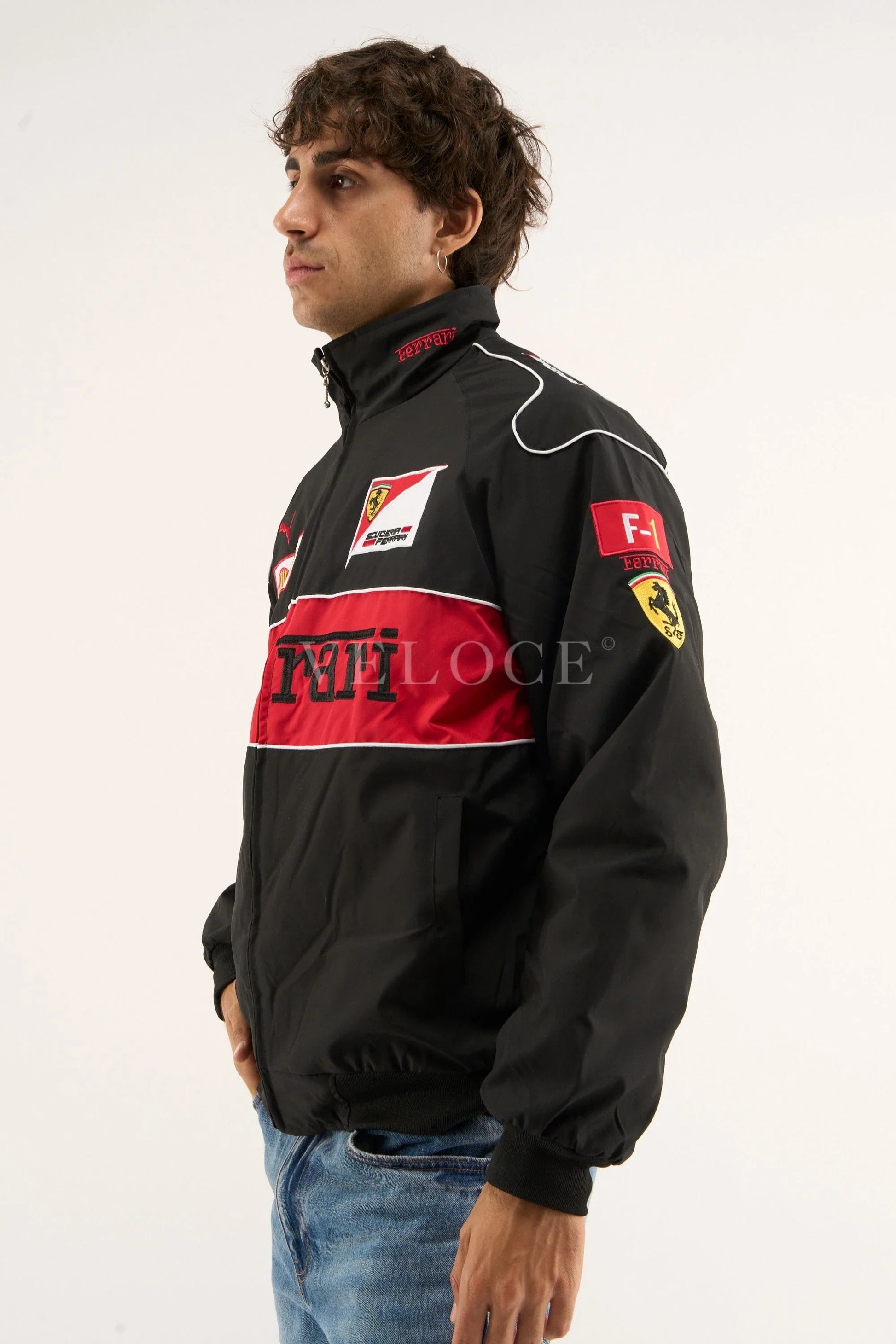 Veste de course Ferrari F1 Vintage - Édition Noire