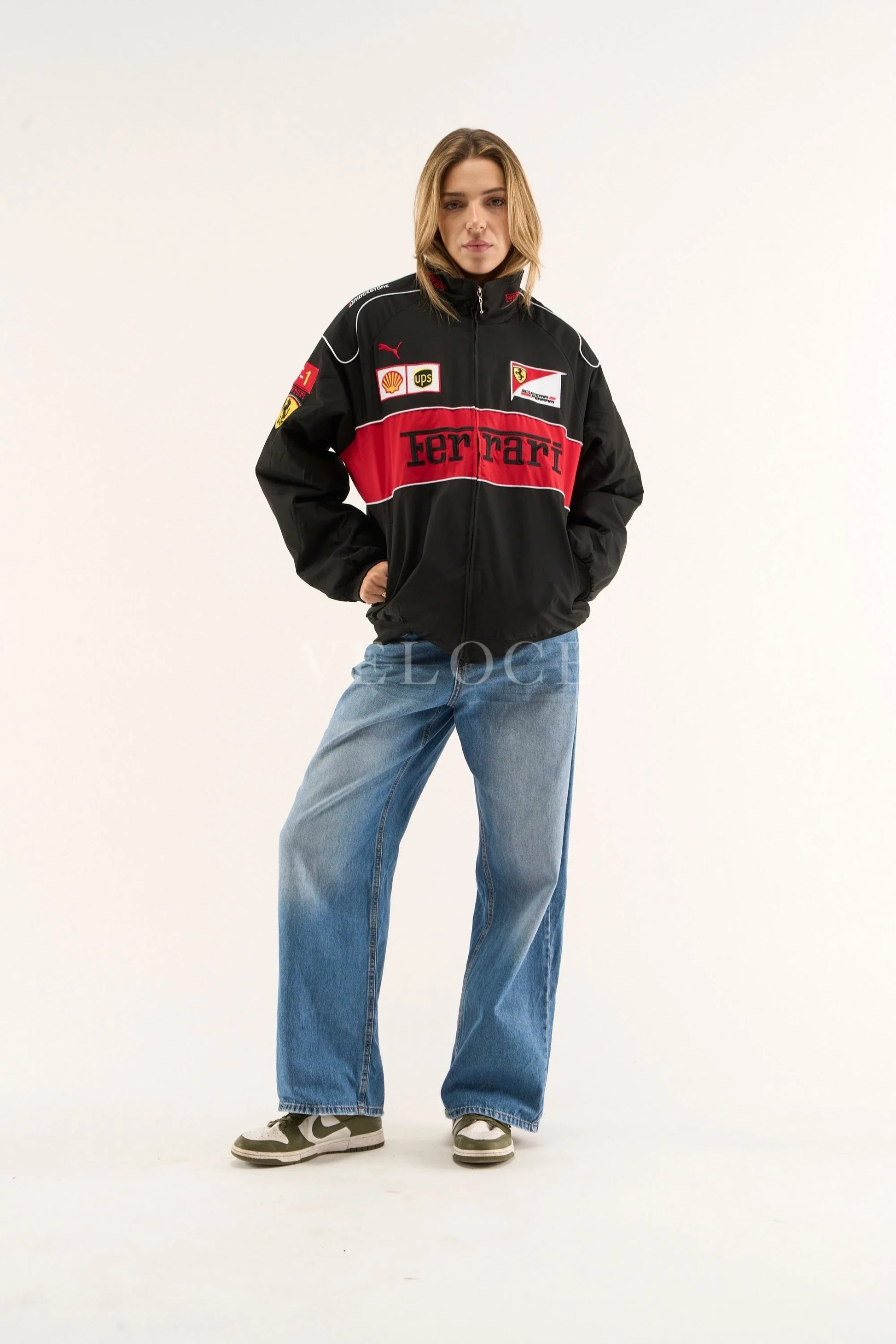 Veste de course Ferrari F1 Vintage - Édition Noire