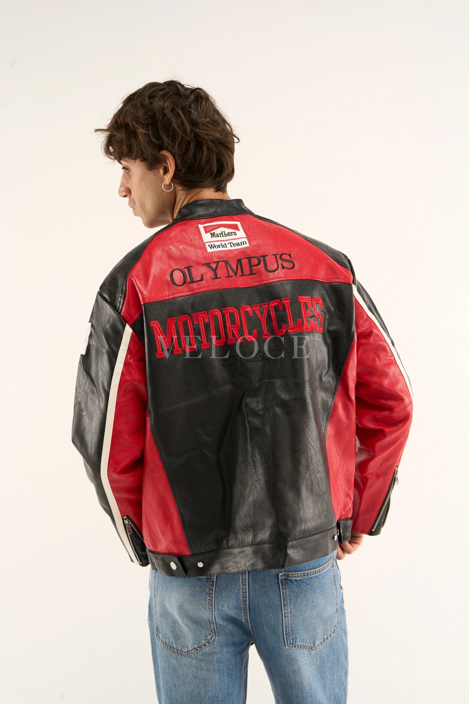 Blouson en cuir Ferrari Olympus - Édition rouge