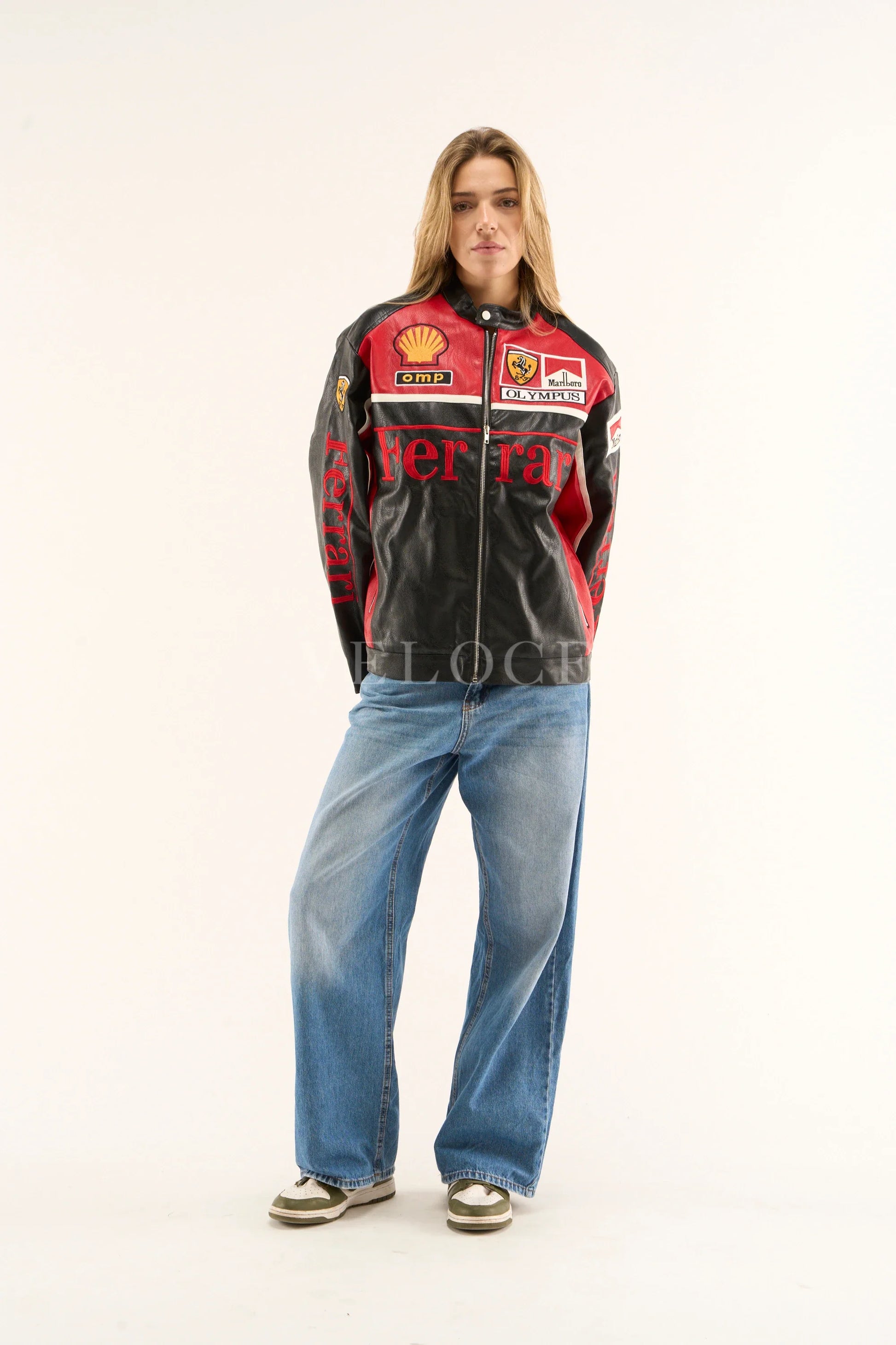 Blouson en cuir Ferrari Olympus - Édition rouge