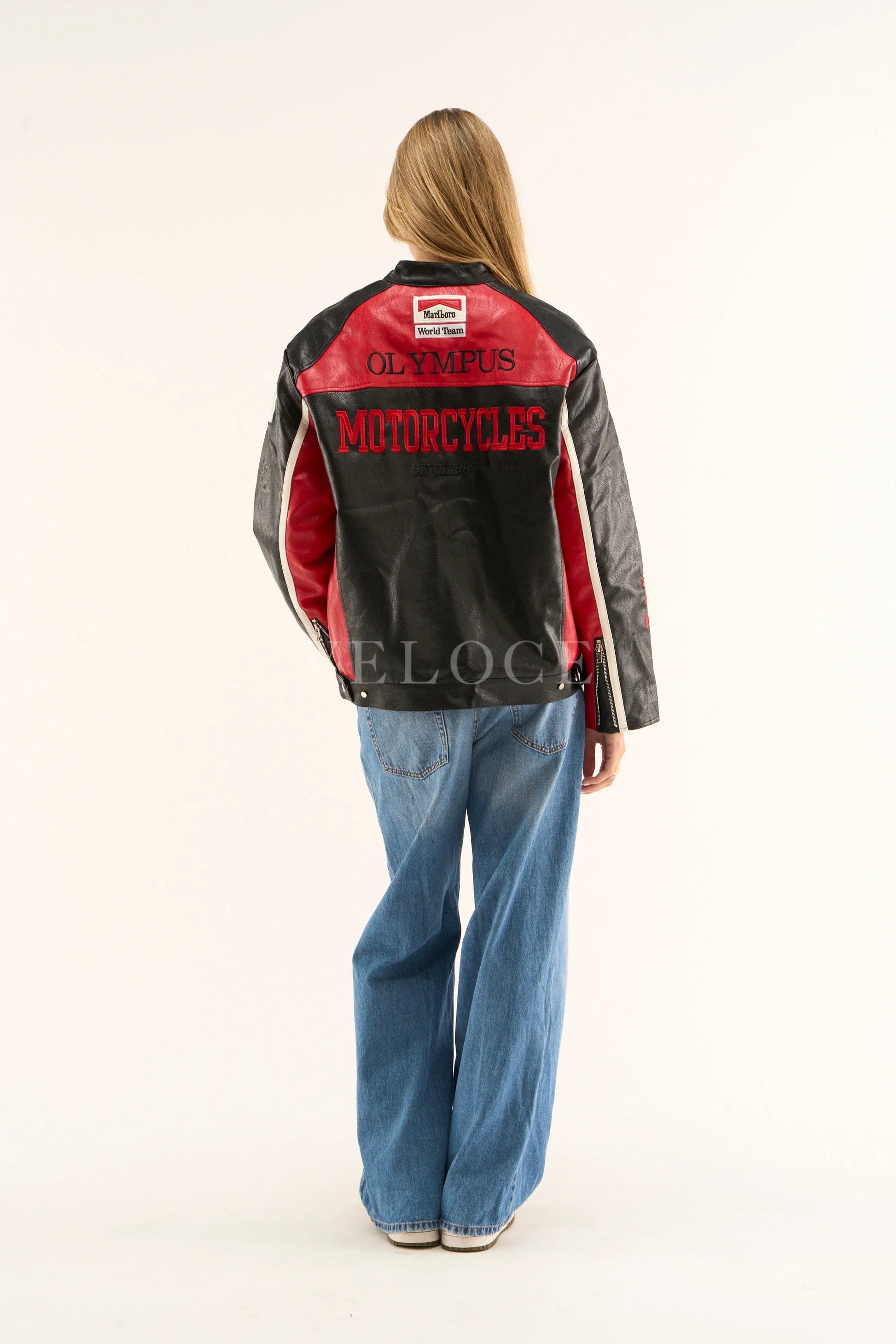 Blouson en cuir Ferrari Olympus - Édition rouge