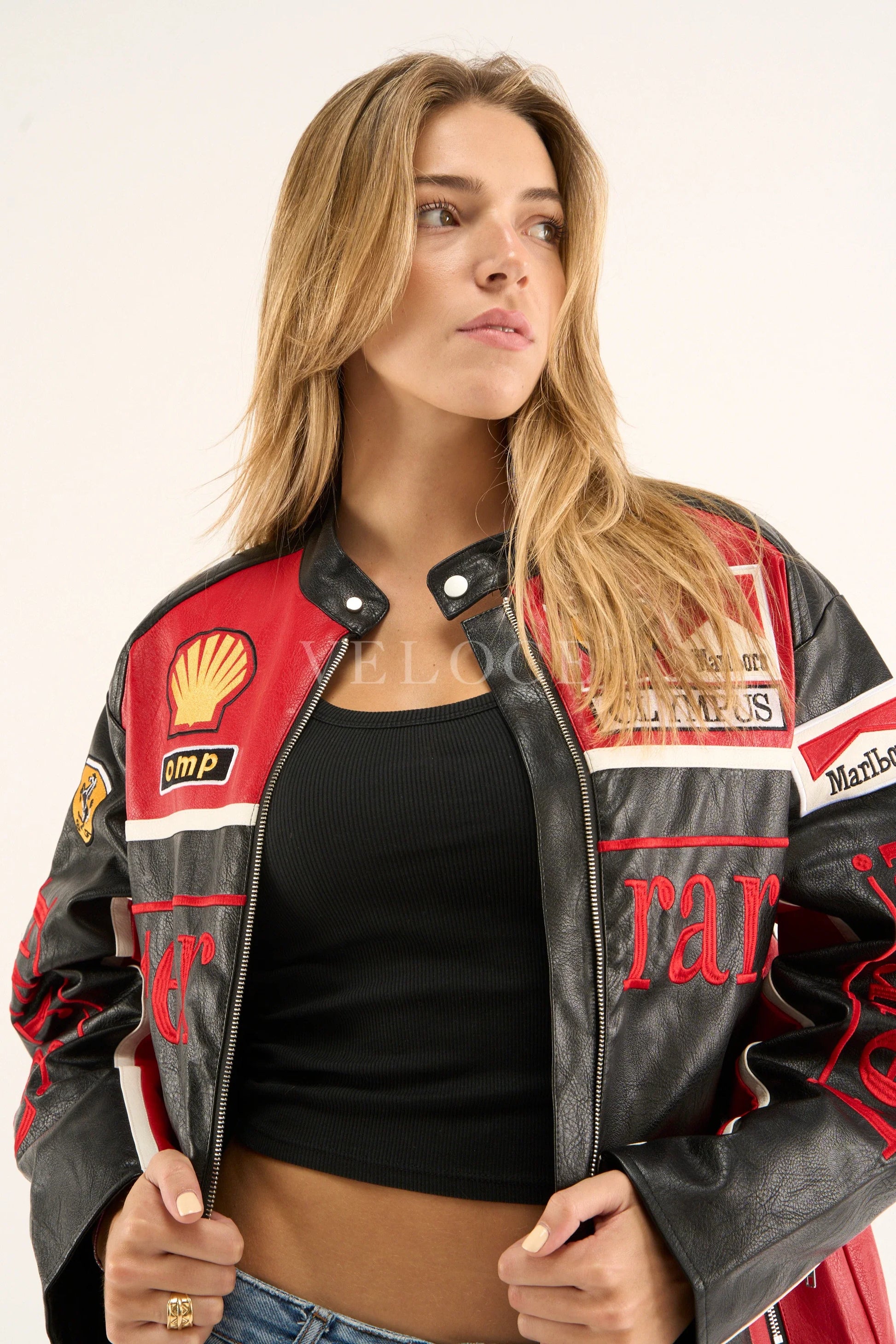 Blouson en cuir Ferrari Olympus - Édition rouge