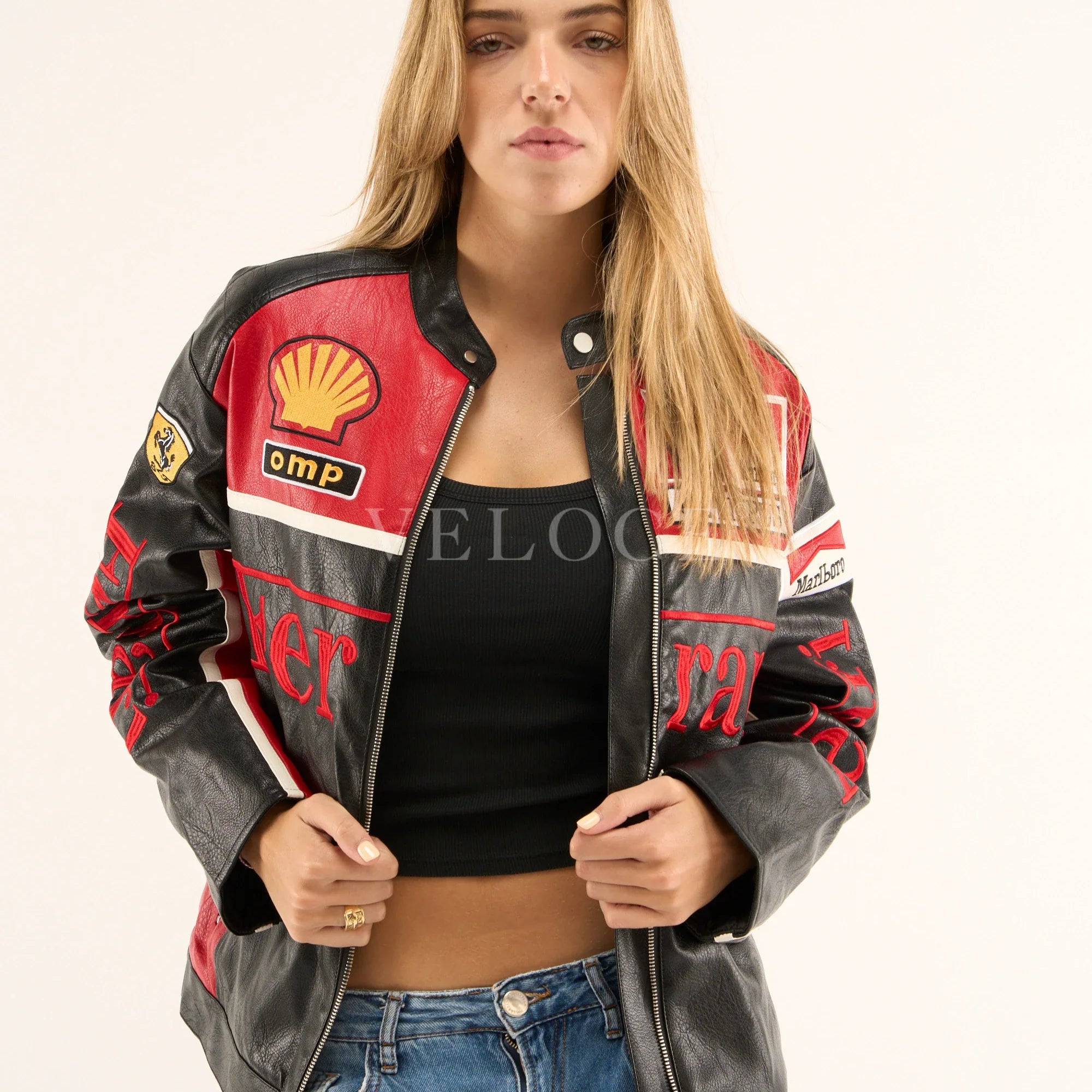 Blouson en cuir Ferrari Olympus - Édition rouge