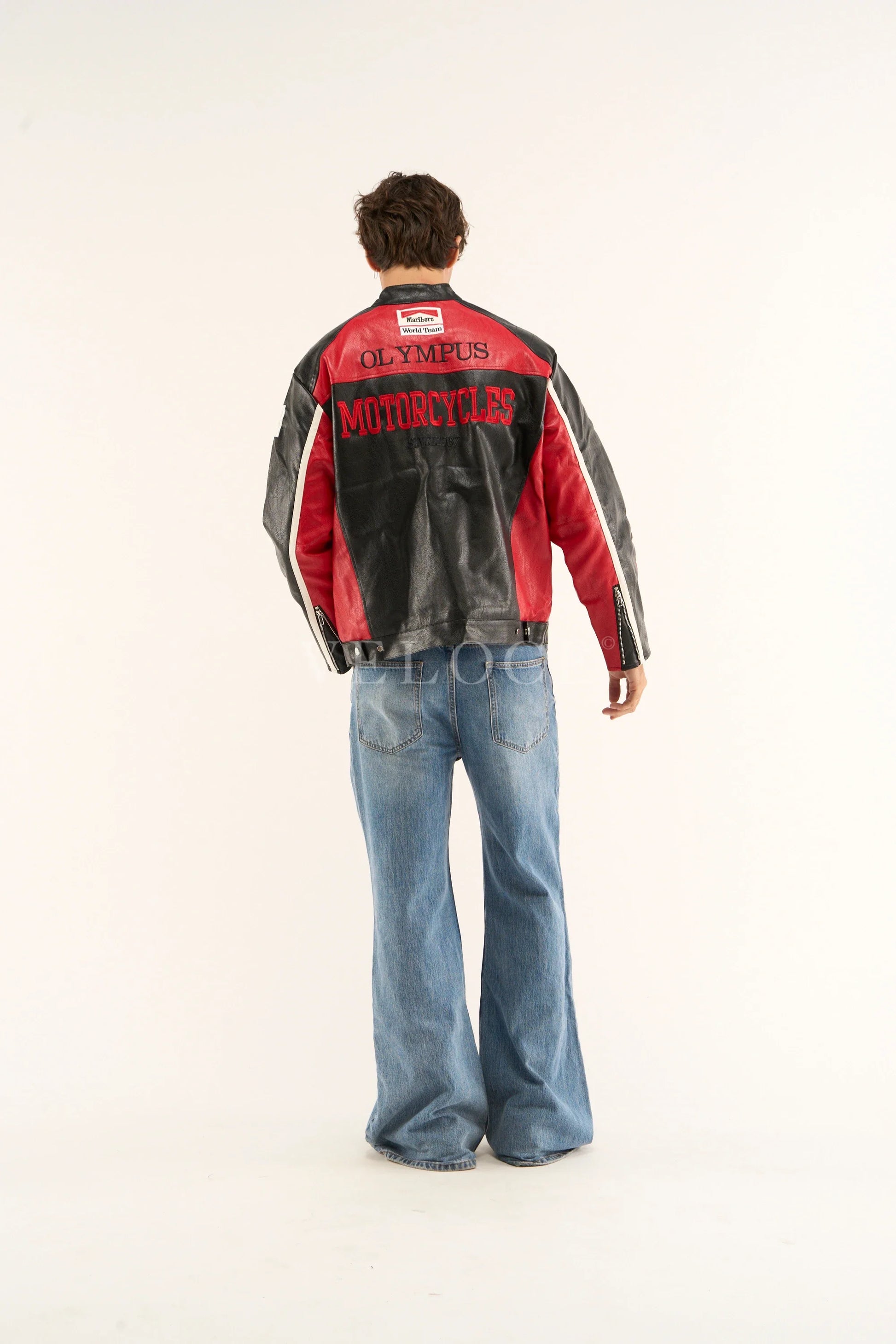 Blouson en cuir Ferrari Olympus - Édition rouge