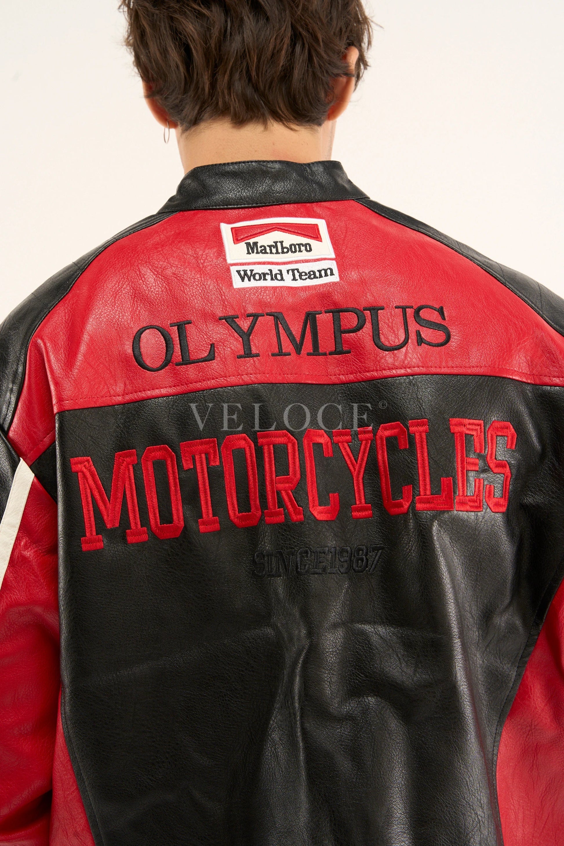 Blouson en cuir Ferrari Olympus - Édition rouge