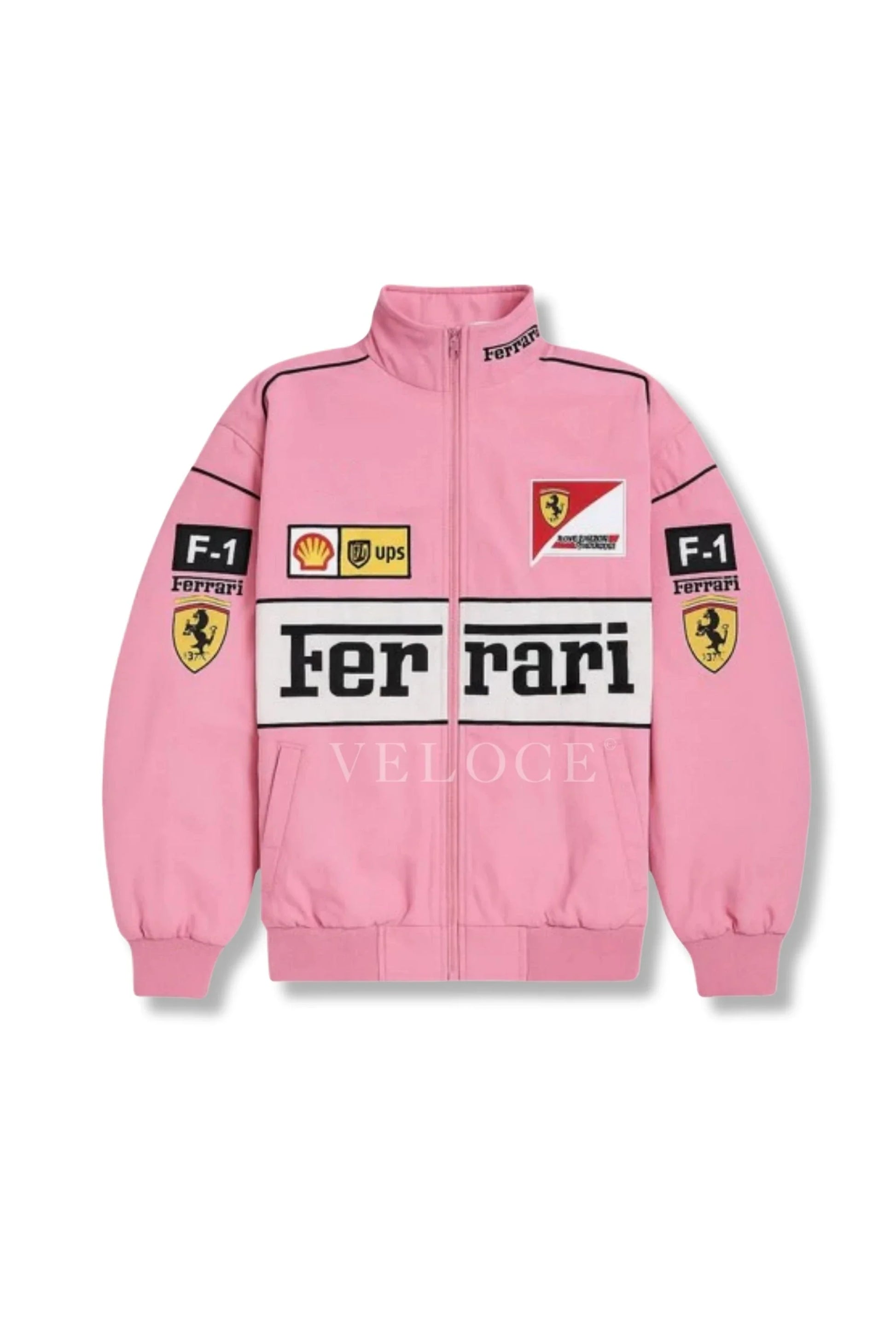 Veste de course Ferrari F1 Vintage – Édition Rose