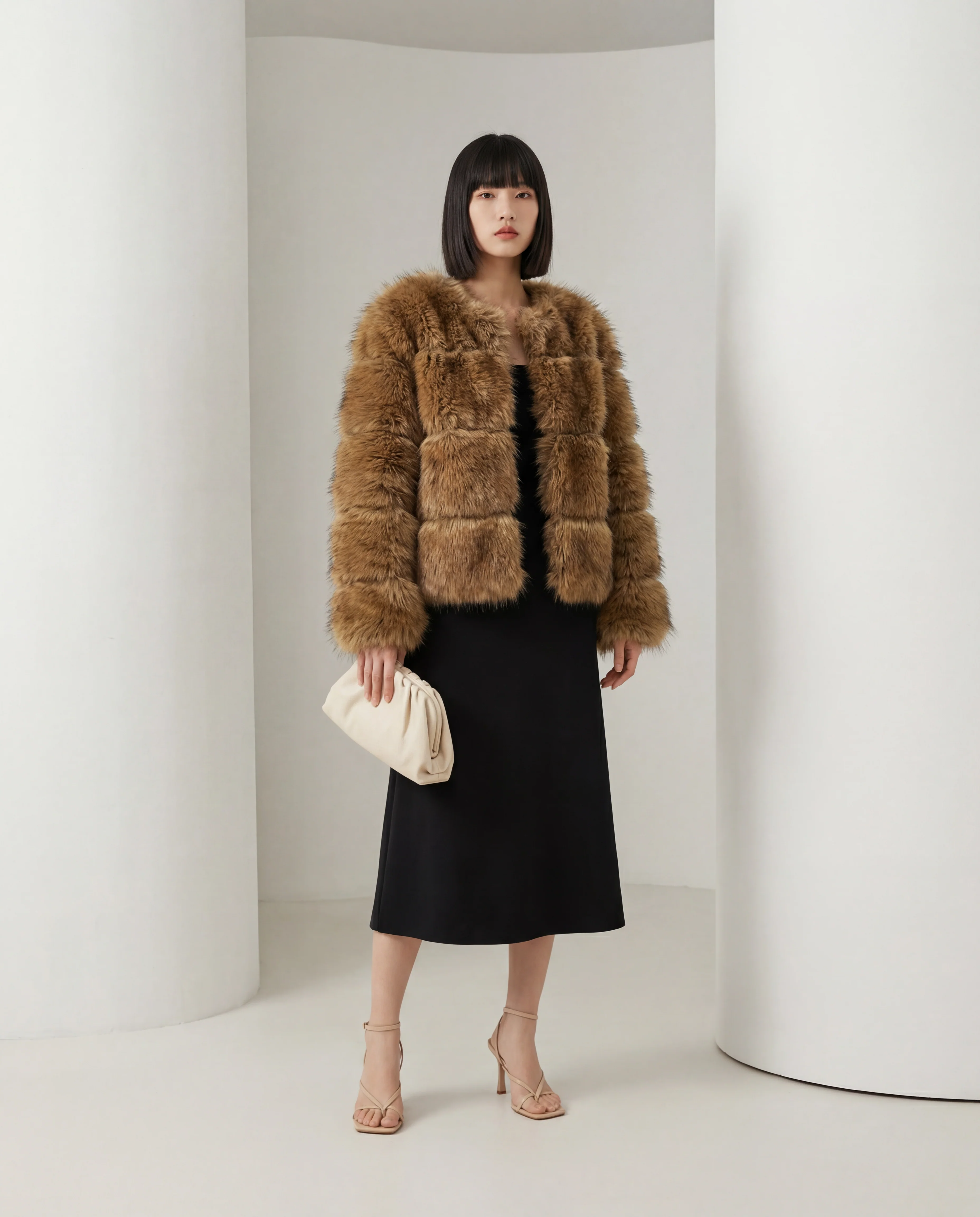 Veste courte Sola en fausse fourrure