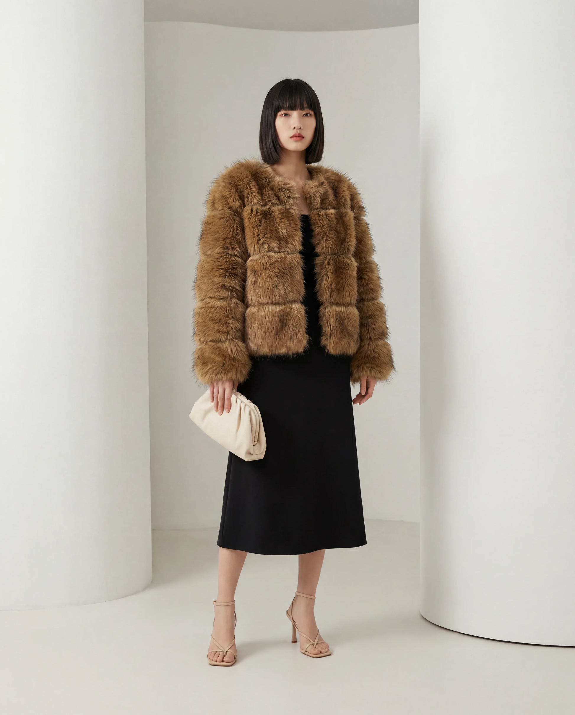 Veste courte Sola en fausse fourrure