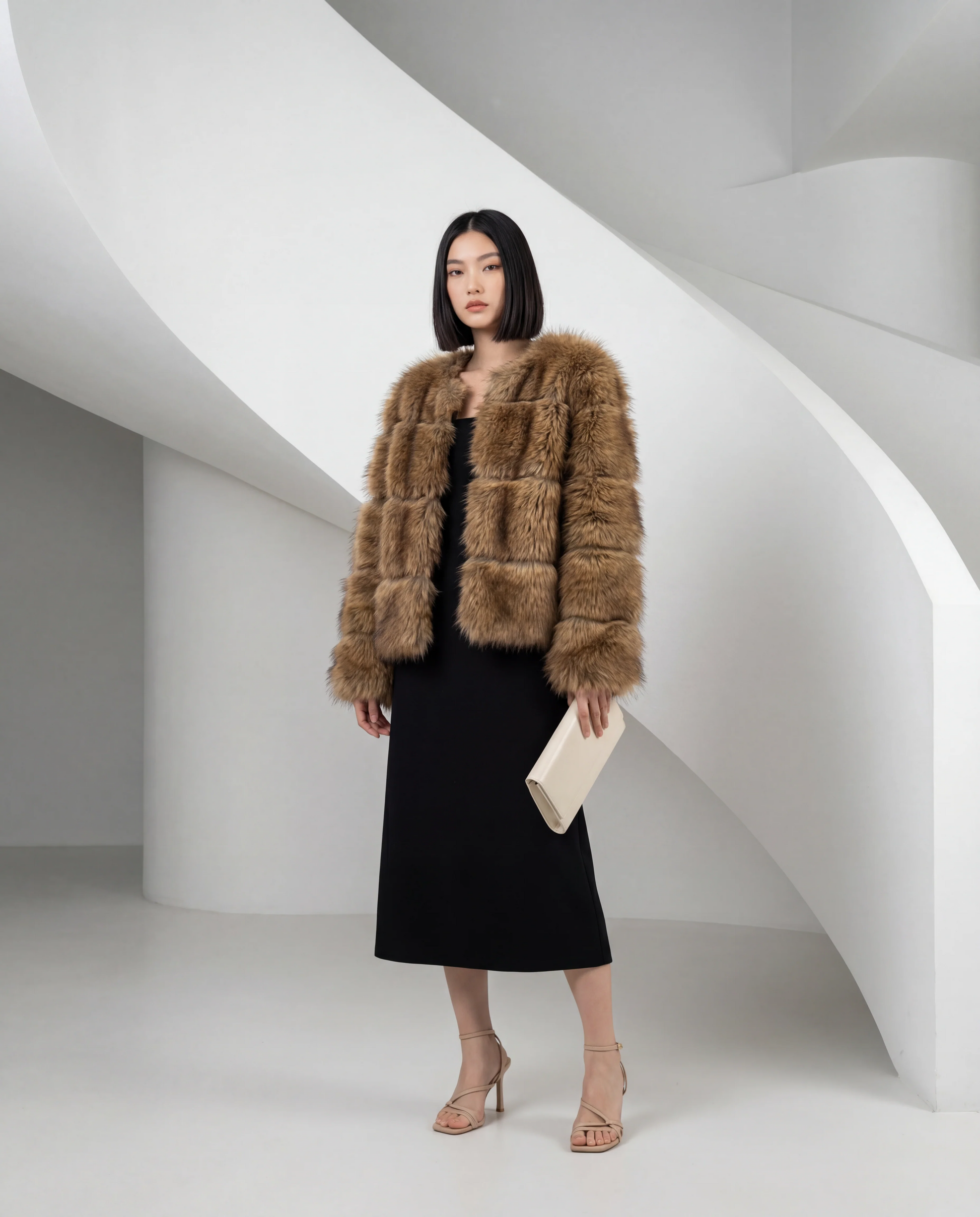 Veste courte Sola en fausse fourrure