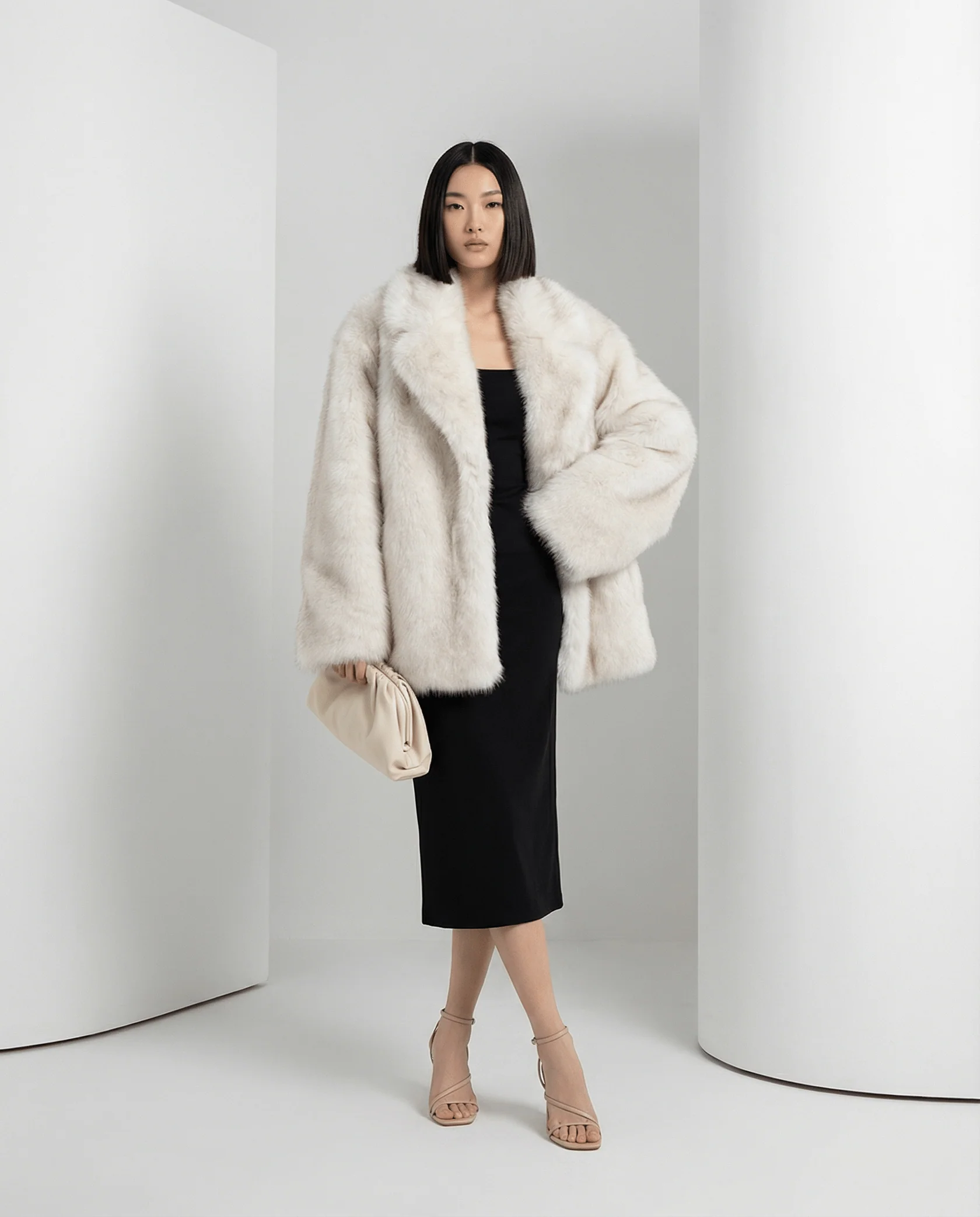 Manteau oversize en fausse fourrure Elara