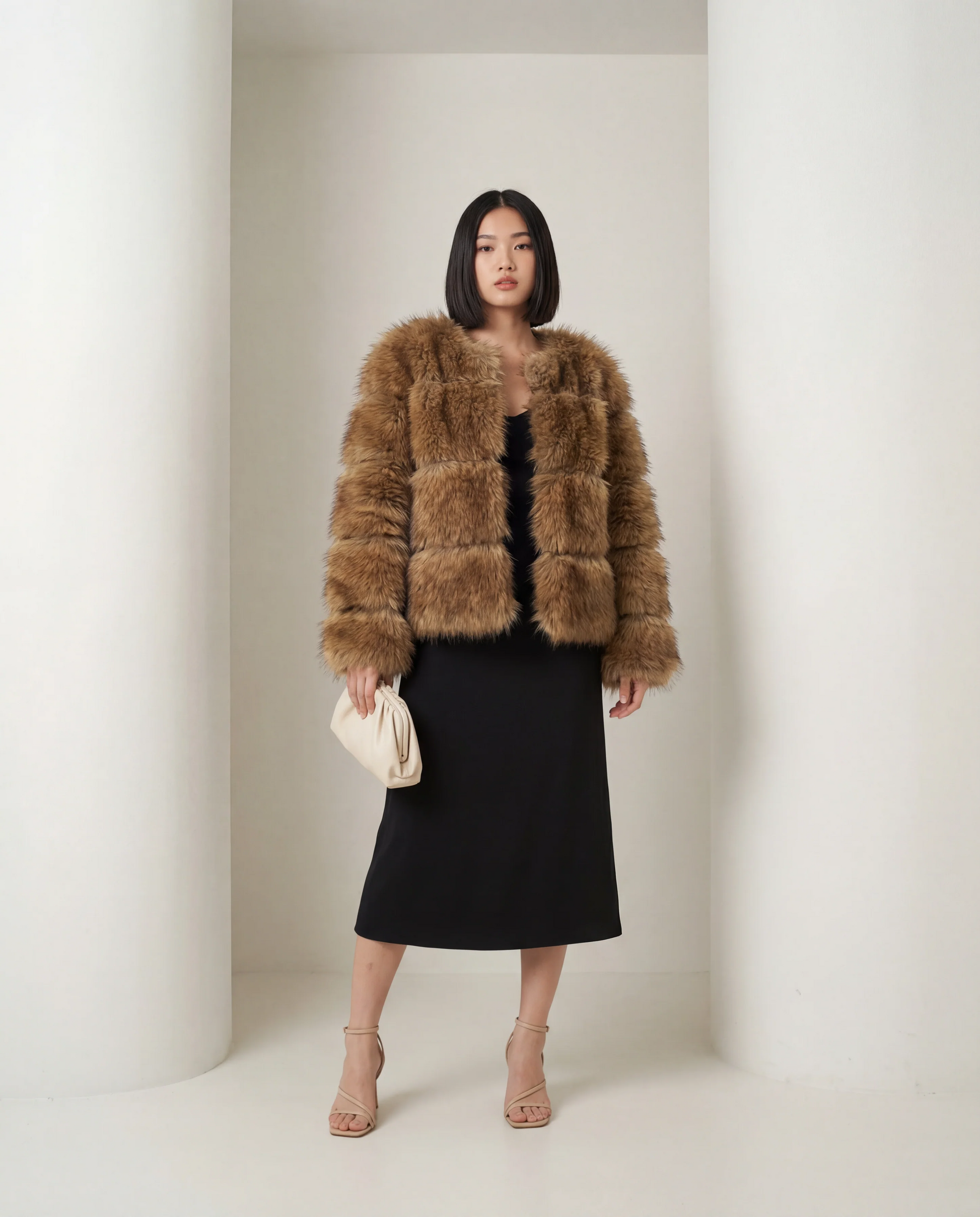 Veste courte Sola en fausse fourrure