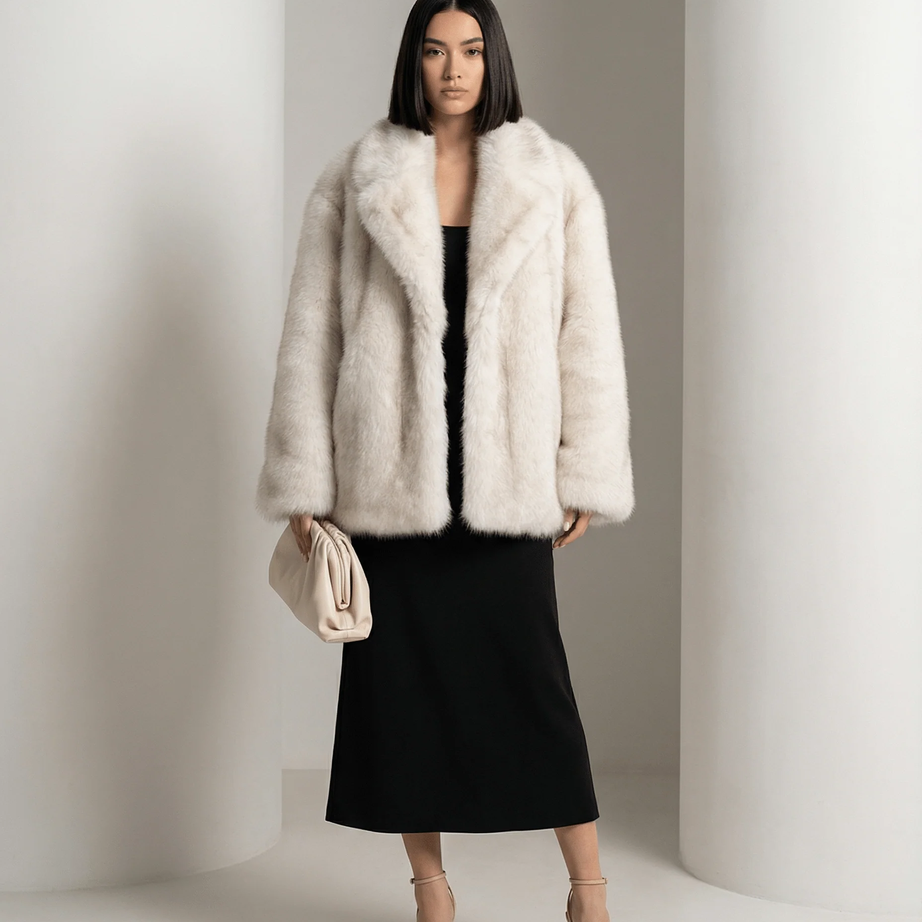 Manteau oversize en fausse fourrure Elara