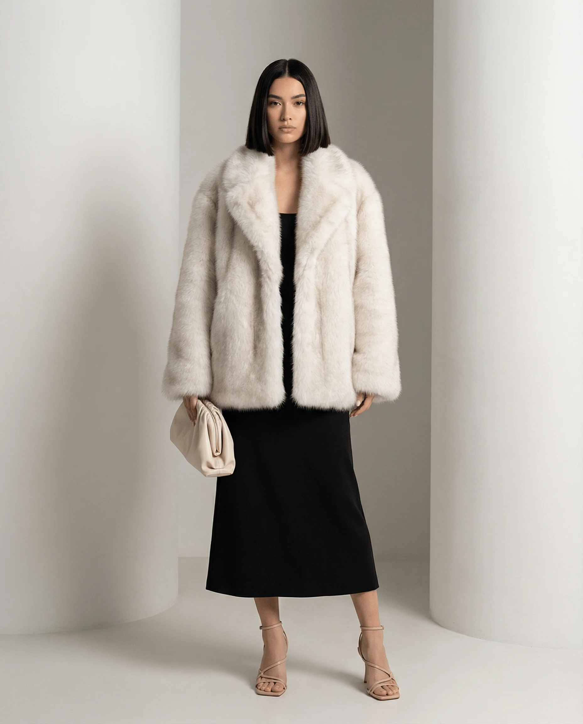 Manteau oversize en fausse fourrure Elara