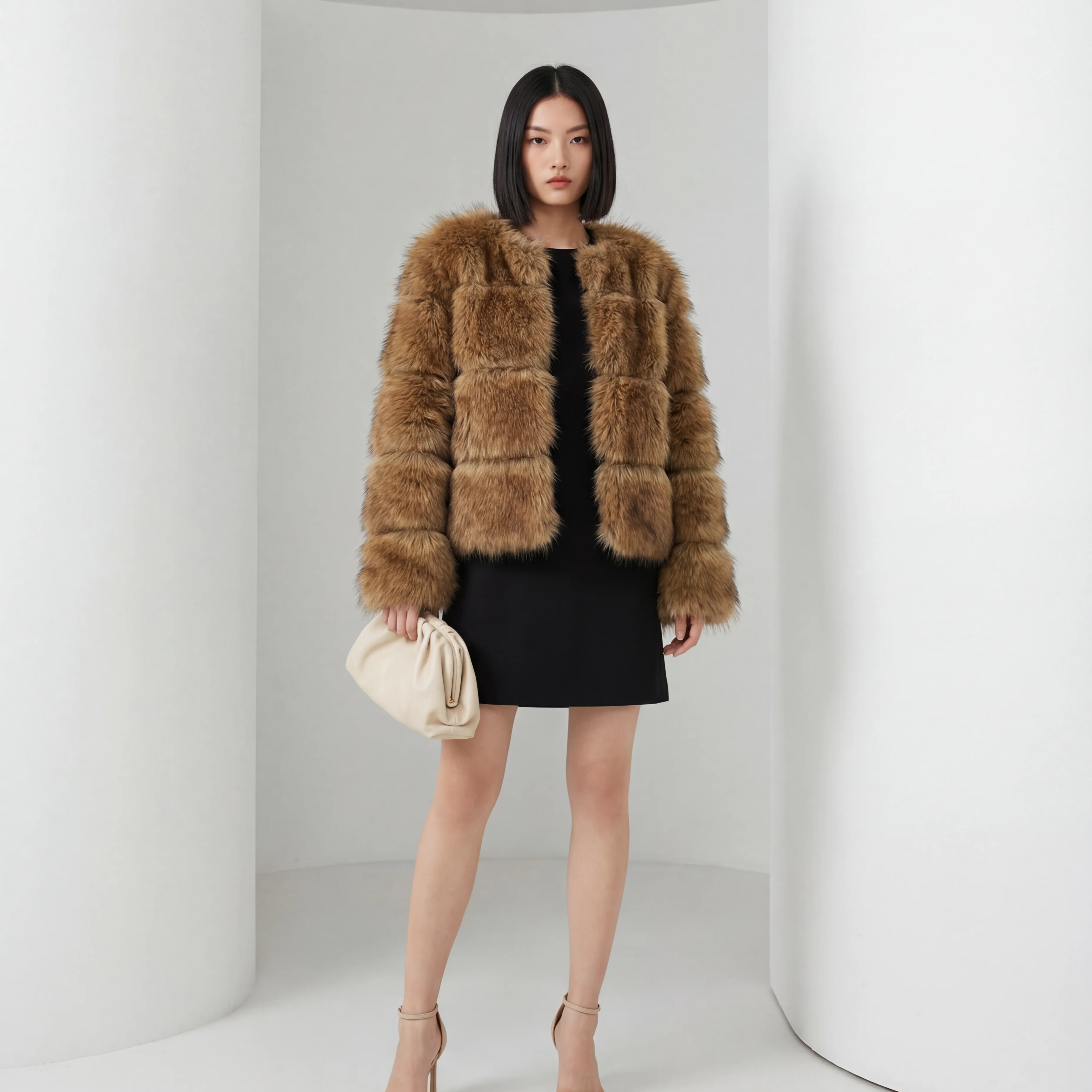 Veste courte Sola en fausse fourrure
