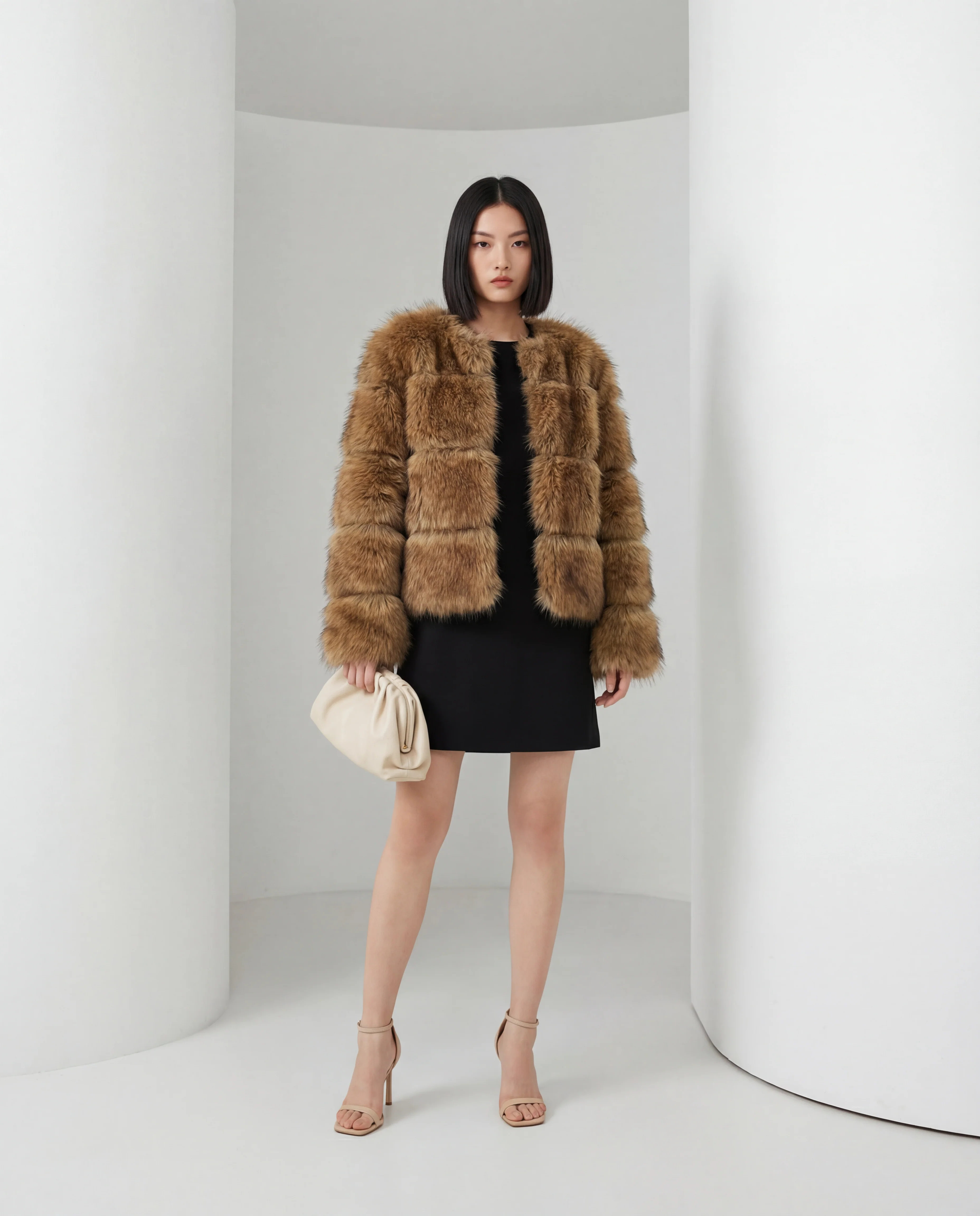 Veste courte Sola en fausse fourrure