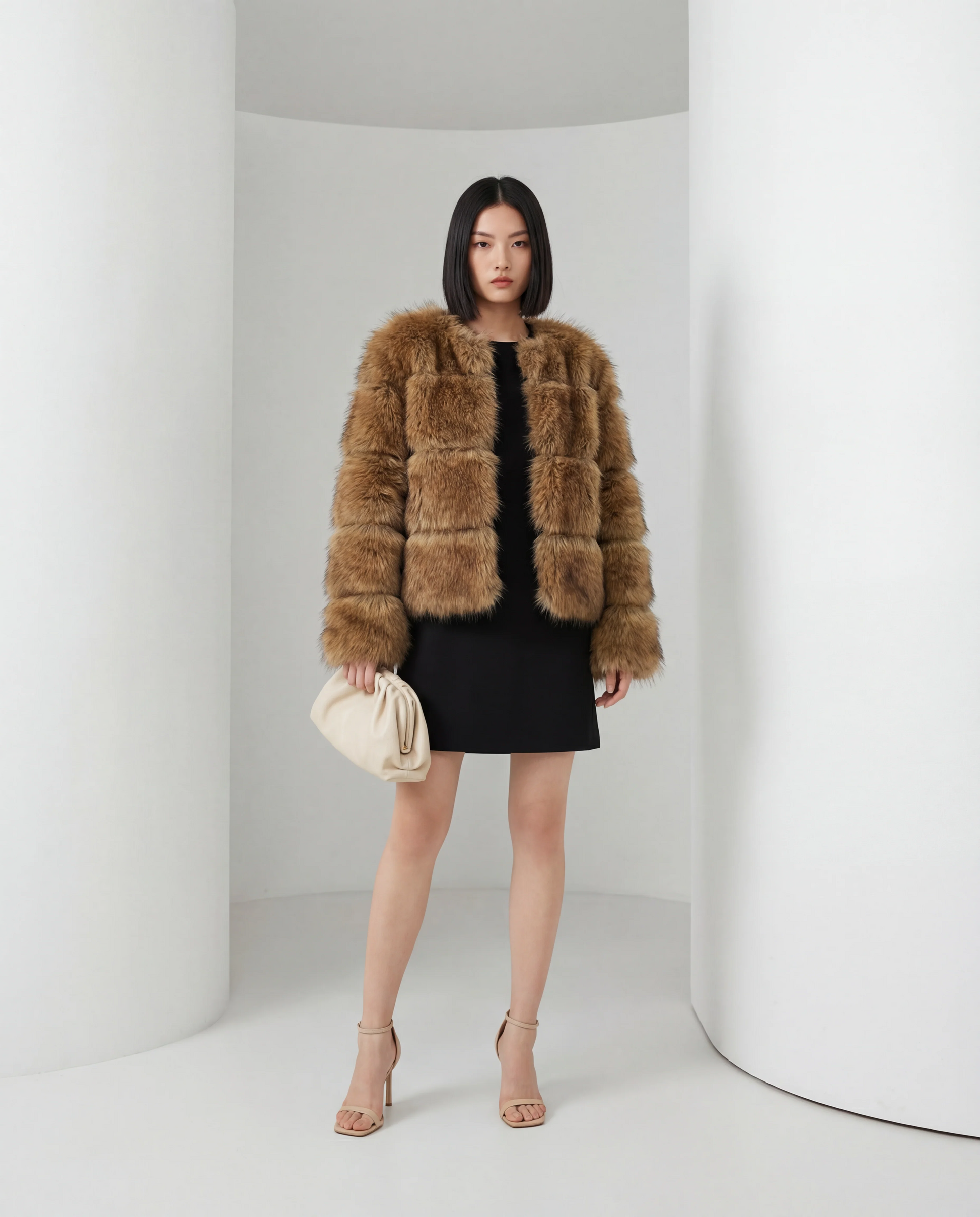 Veste courte Sola en fausse fourrure