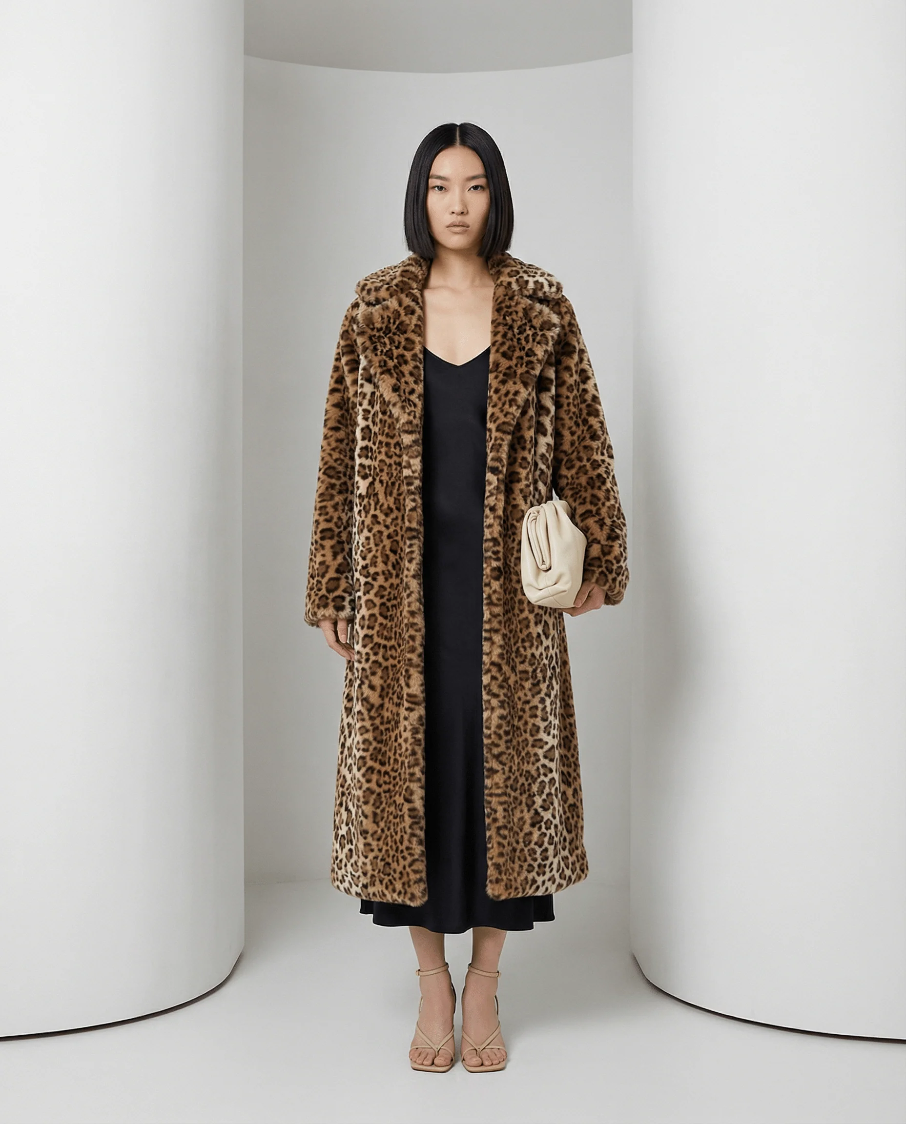 Manteau Aurelia léopard en fausse fourrure