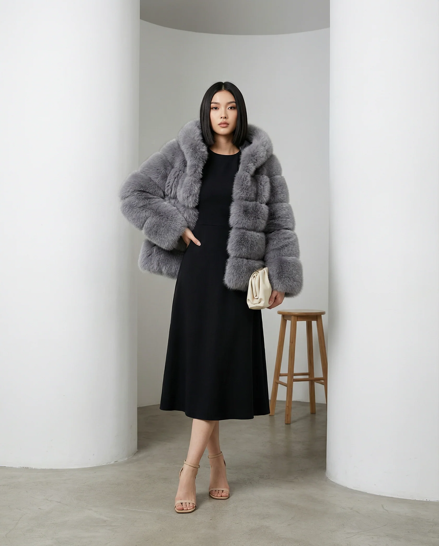 Veste à bulles en fausse fourrure Nova