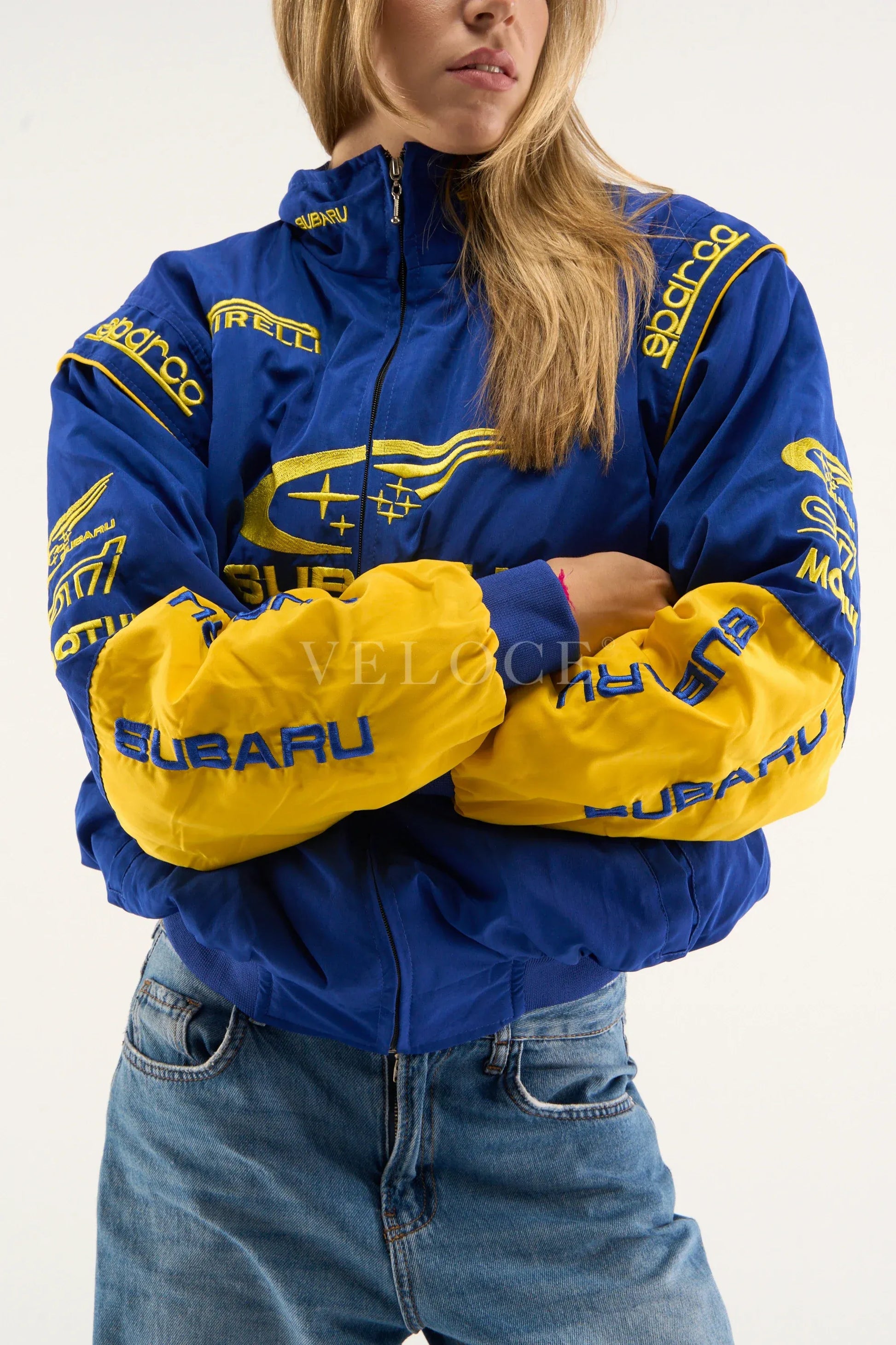 Veste de course vintage Subaru Rally - Édition bleue
