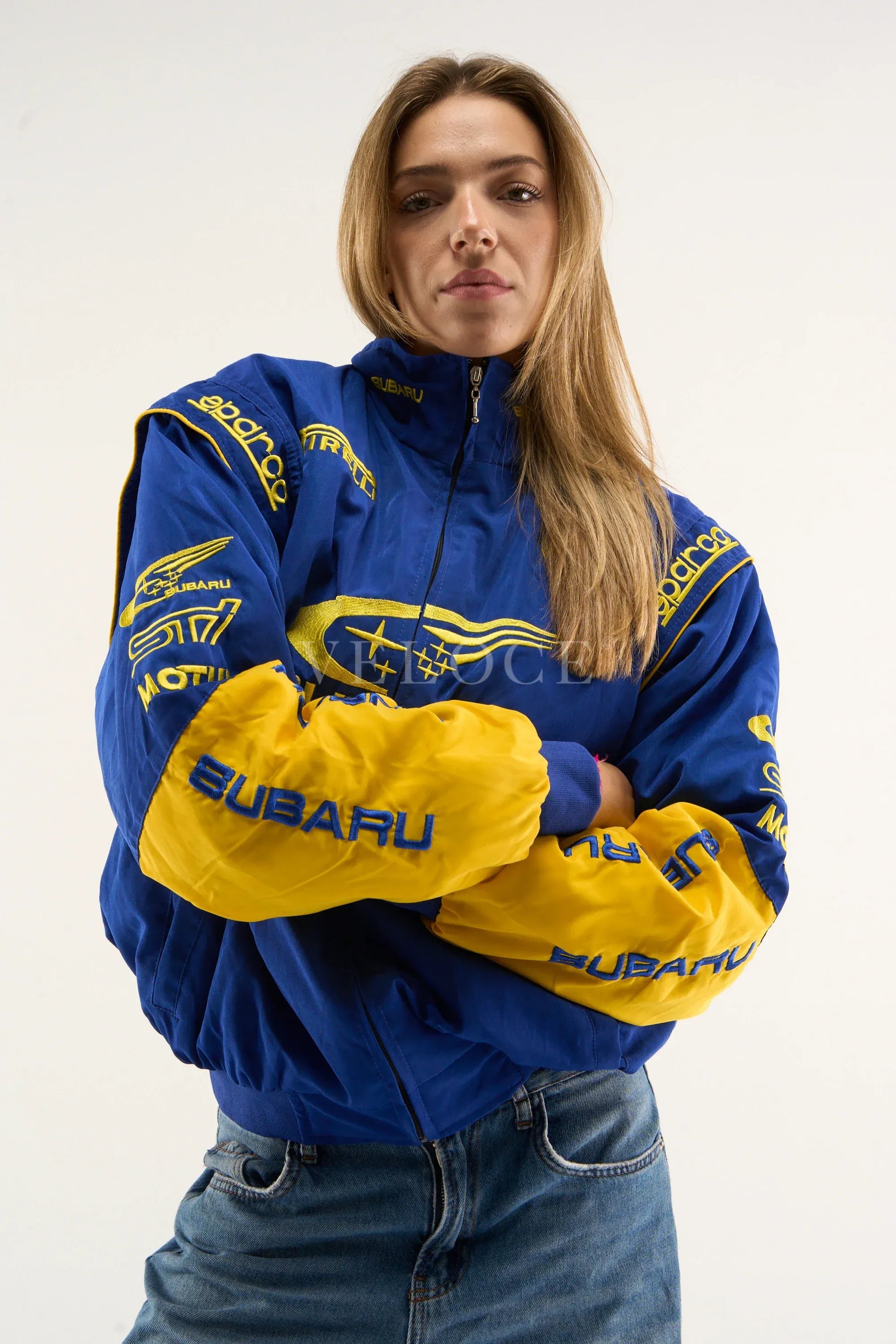 Veste de course vintage Subaru Rally - Édition bleue