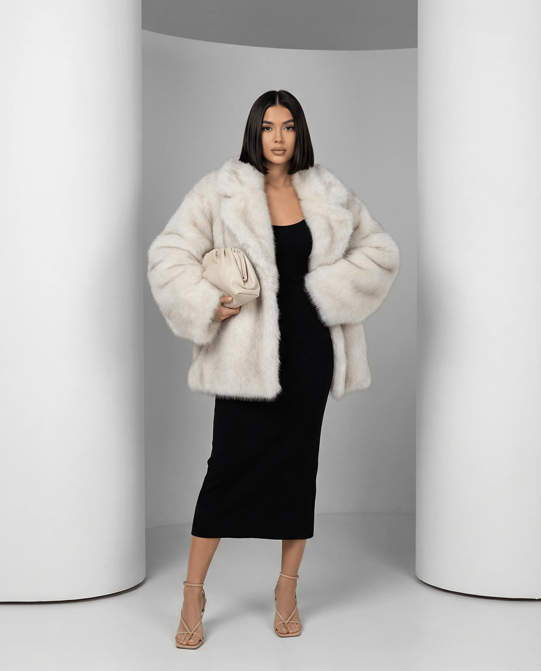 Manteau oversize en fausse fourrure Elara