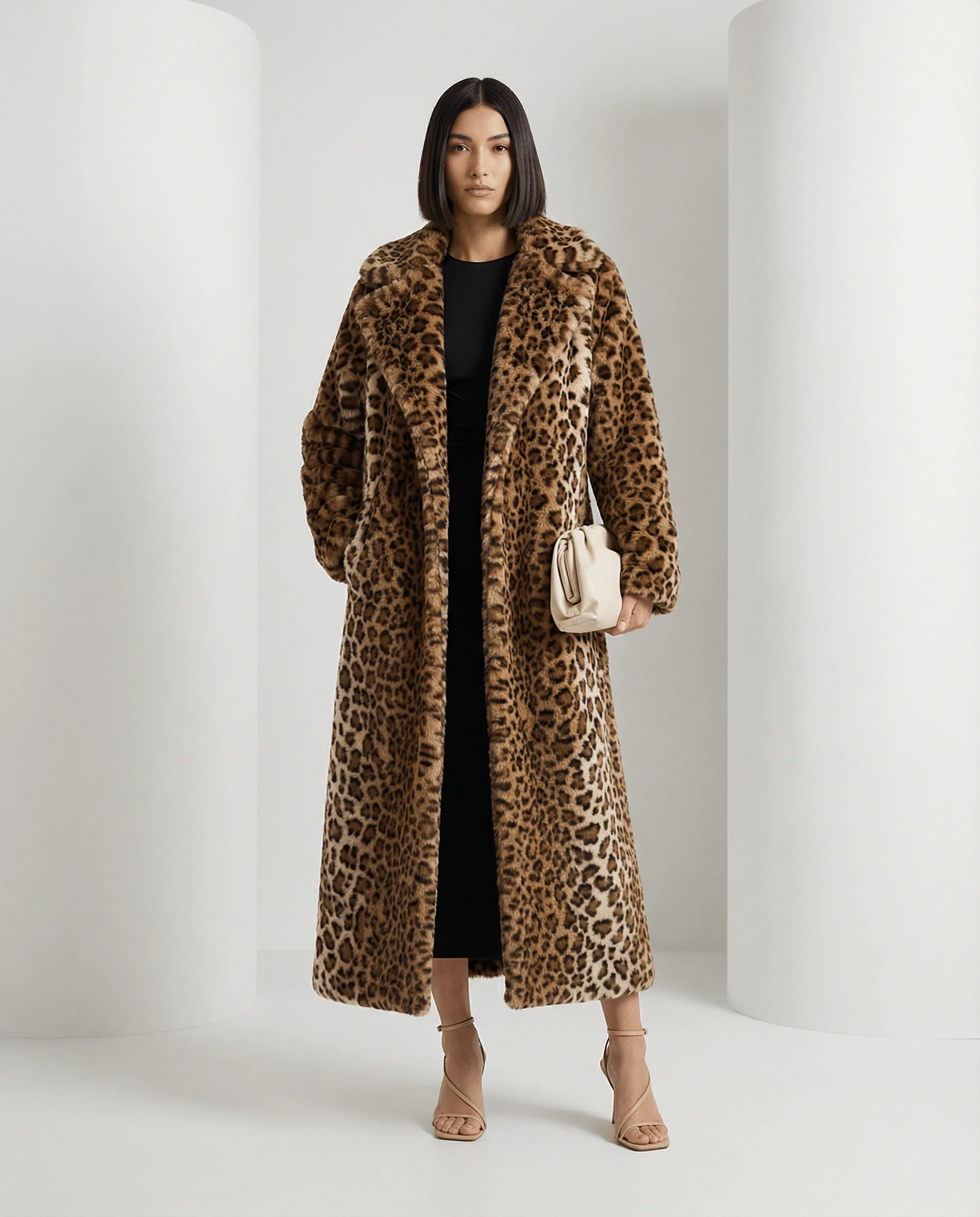 Manteau Aurelia léopard en fausse fourrure