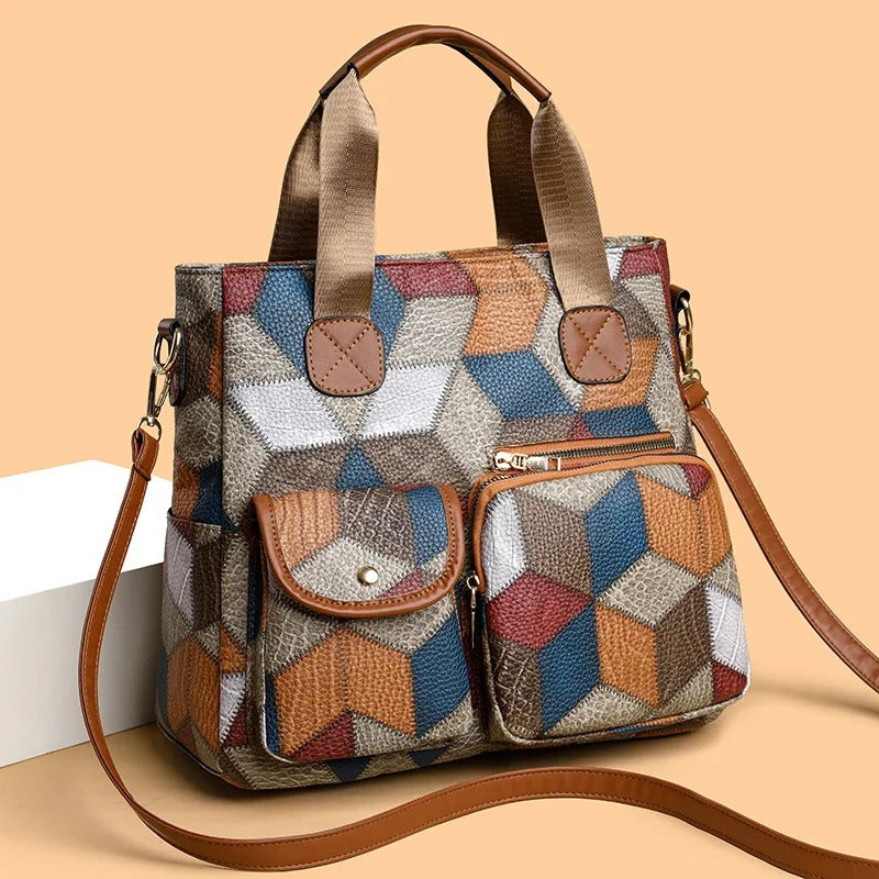 Sac à main en cuir mosaïque