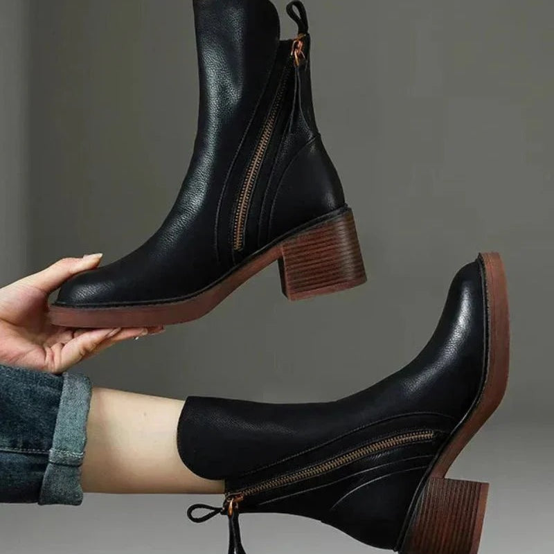 Gabrielle | Botte en cuir avec un talon confortable