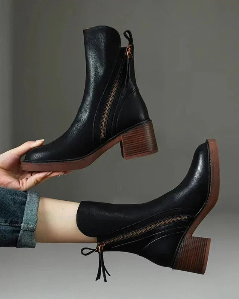Gabrielle | Botte en cuir avec un talon confortable