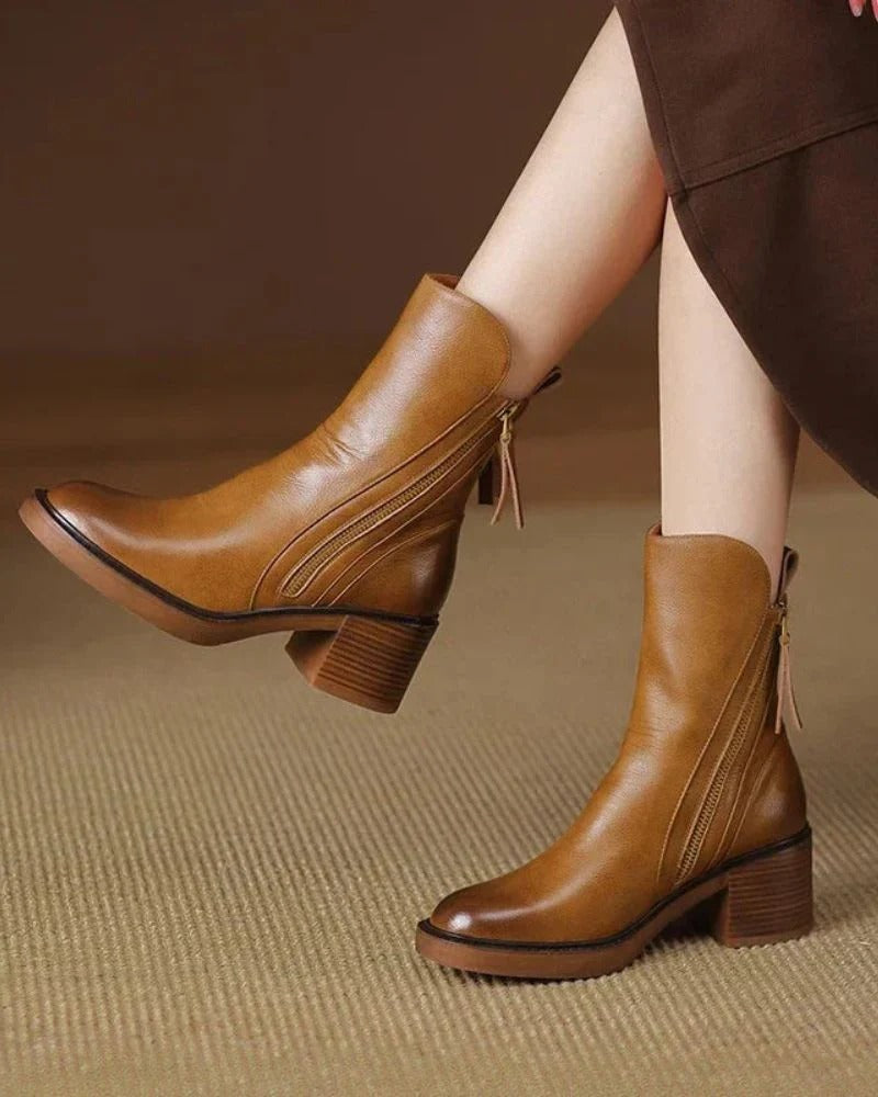 Gabrielle | Botte en cuir avec un talon confortable