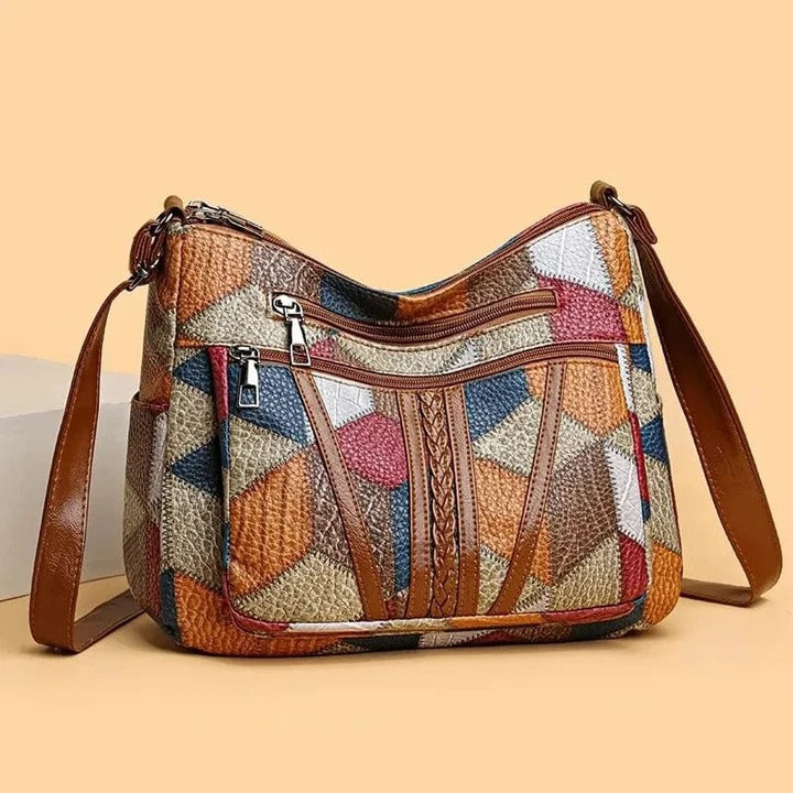 Sac à main en cuir mosaïque