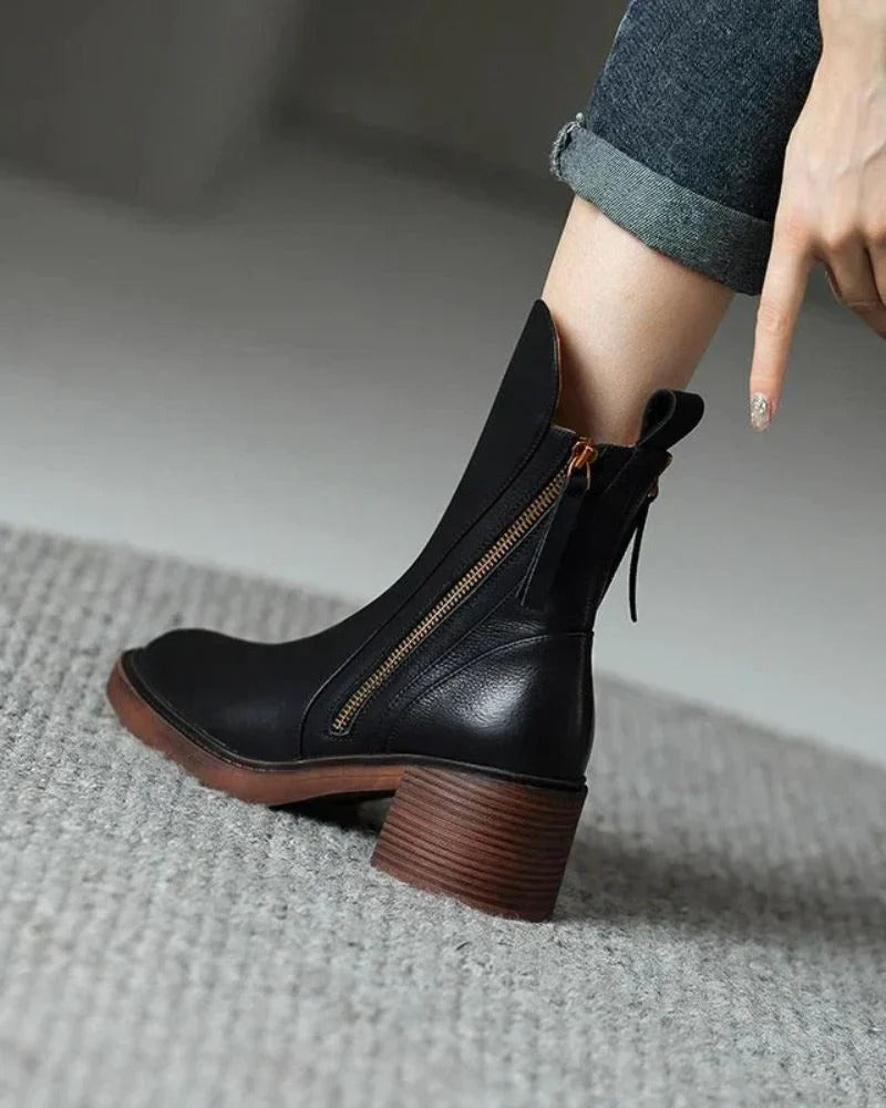 Gabrielle | Botte en cuir avec un talon confortable